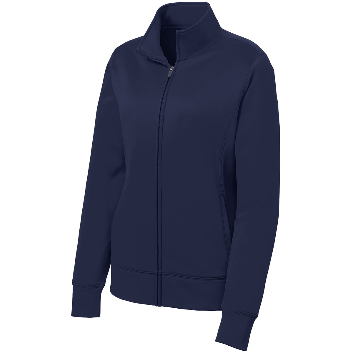SportTek LST241 Ladies SportWick Fleece FullZip Jacket Navy Full