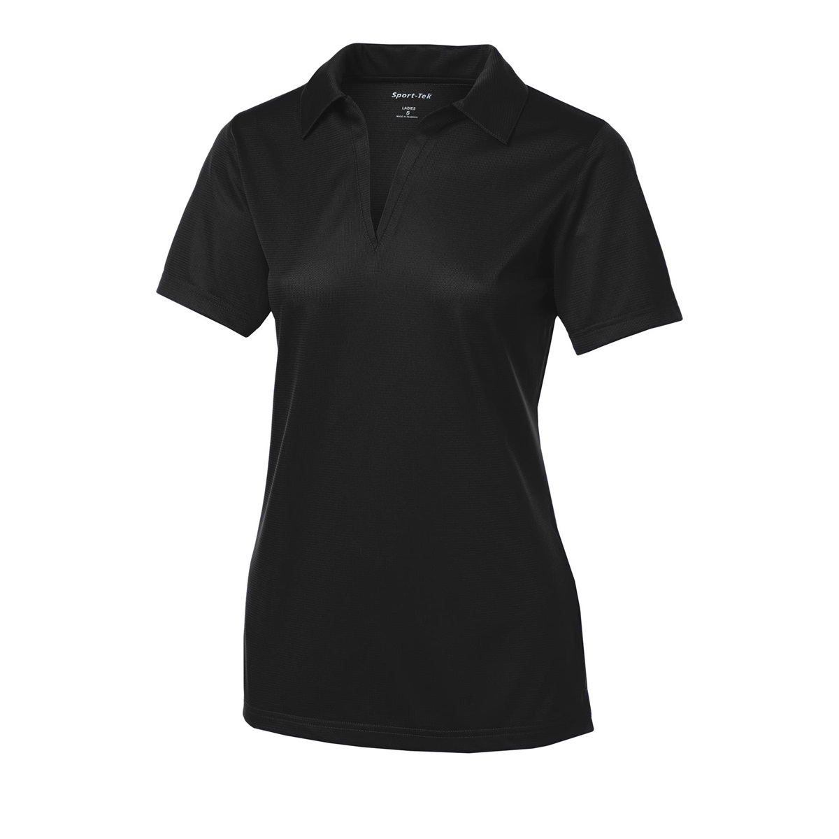 SportTek LST690 Ladies Active Textured Polo Shirt Black