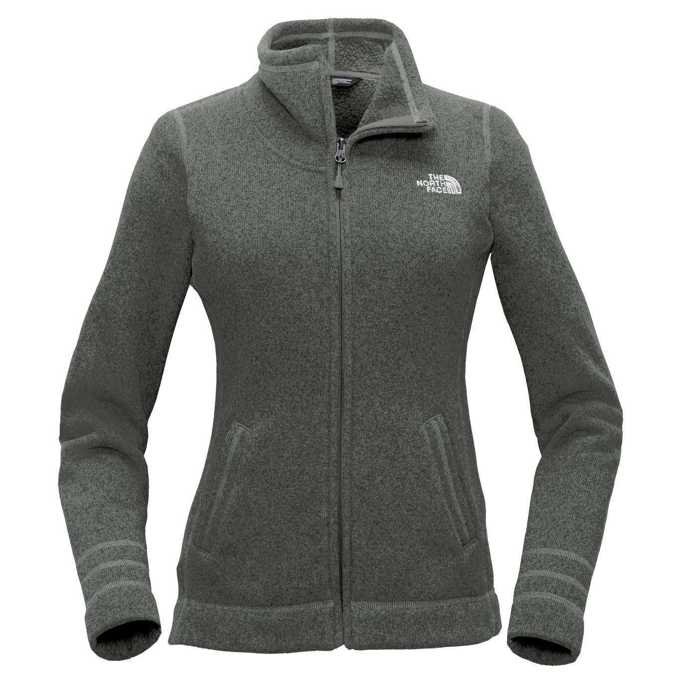 The North Face NF0A3LH8 Ladies Sweater Fleece Jacket - Black Heather ...