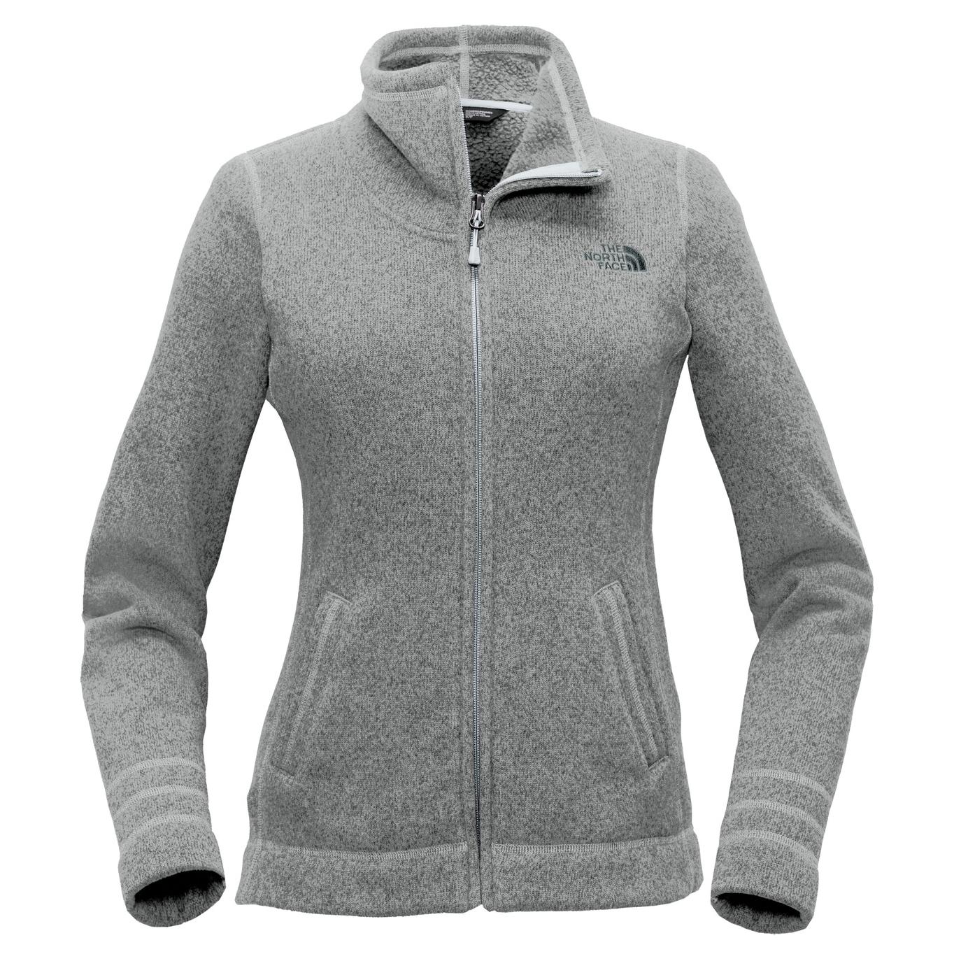 The North Face NF0A3LH8 Ladies Sweater Fleece Jacket - Medium Grey ...