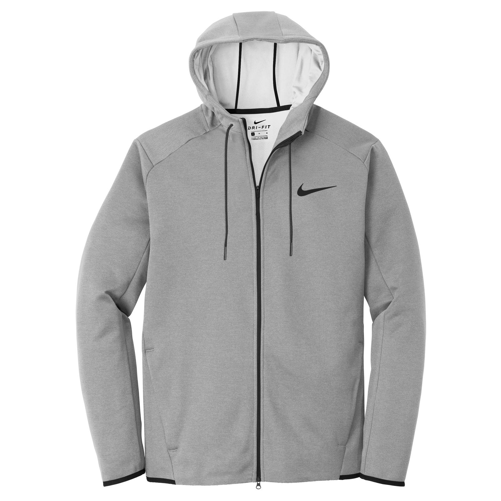 Nike NKAH6268 Therma-FIT Textured Fleece Full-Zip Hoodie - Grey