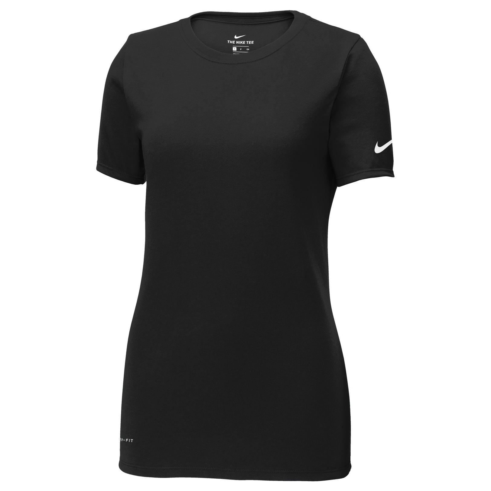 Nike NKBQ5234 Ladies Dri-FIT Cotton/Poly Scoop Neck Tee - Black ...