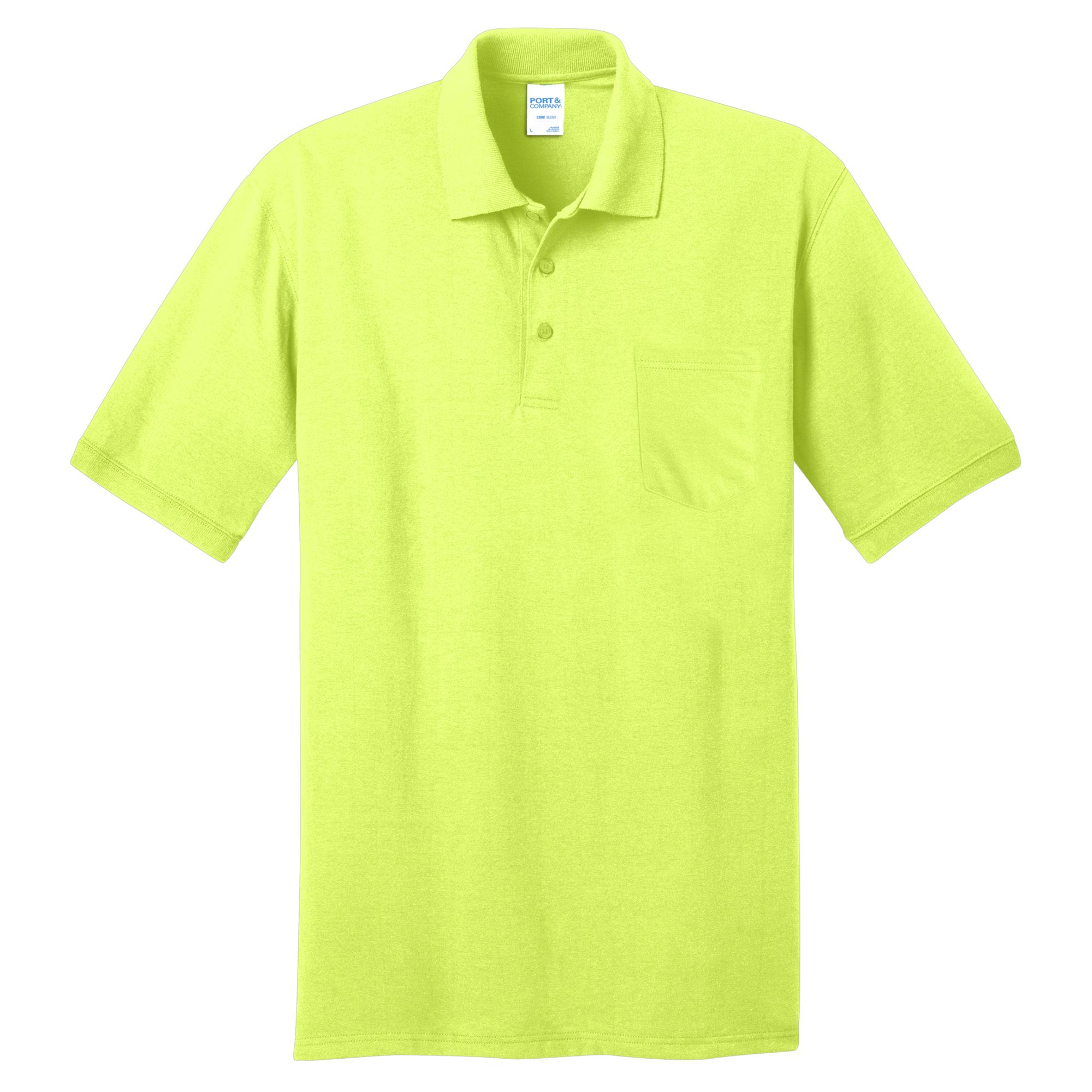 Port & Company KP55P Core Blend Jersey Knit Pocket Polo - Safety Green ...