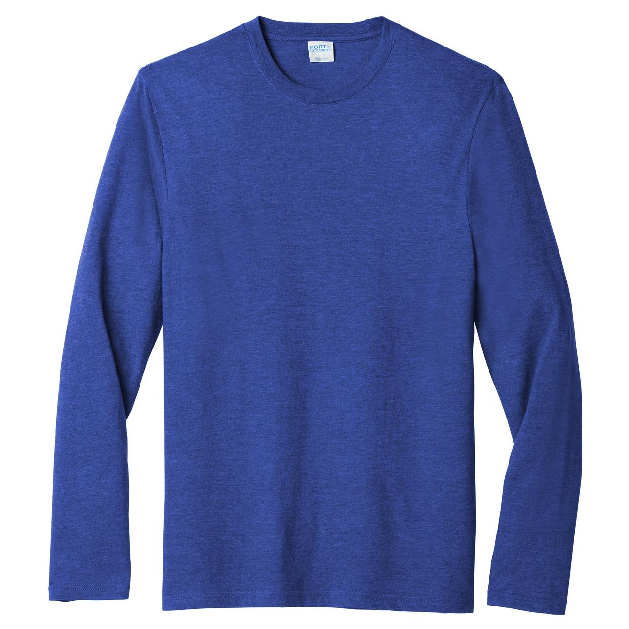 Port & Company PC455LS Long Sleeve Fan Favorite Blend Tee - True Royal ...