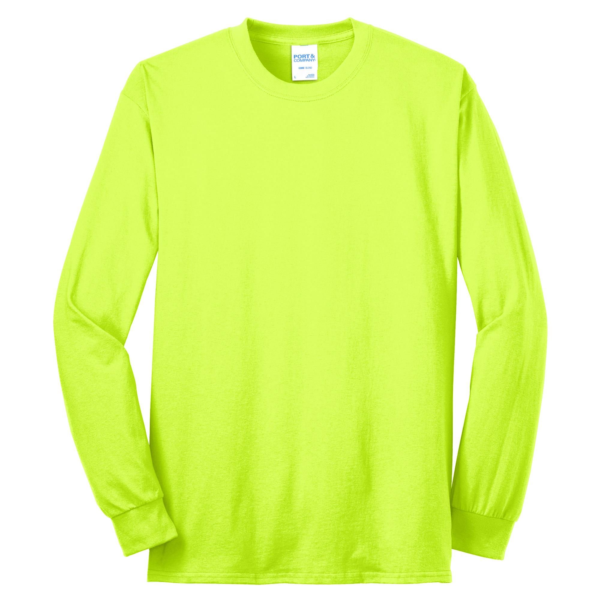Port & Company PC55LST Tall Long Sleeve Core Blend Tee Safety Green