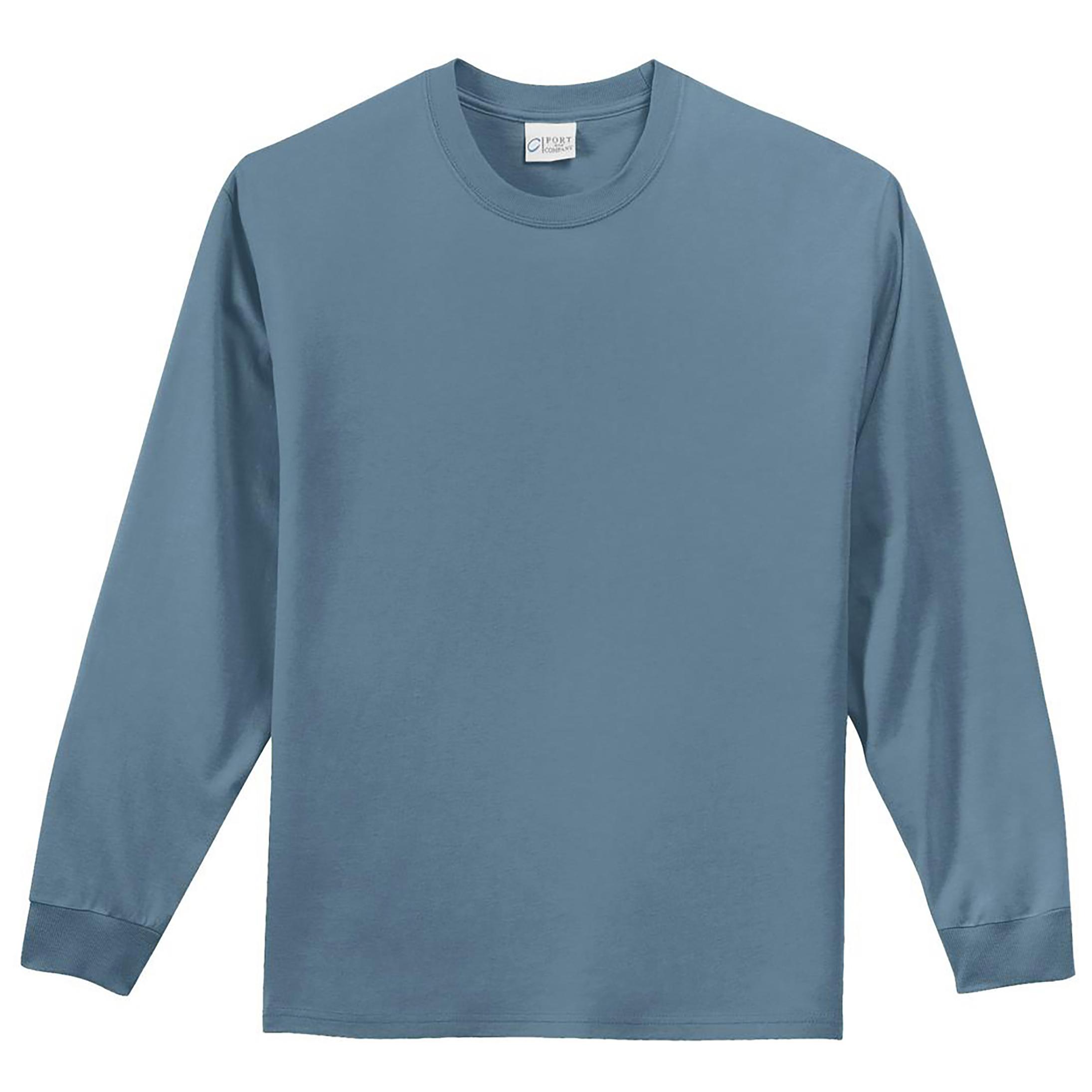 Port & Company Port & Co Adult male Men Electric Heather T-Shirt STONEWSH Blue Large Tall, Men's
