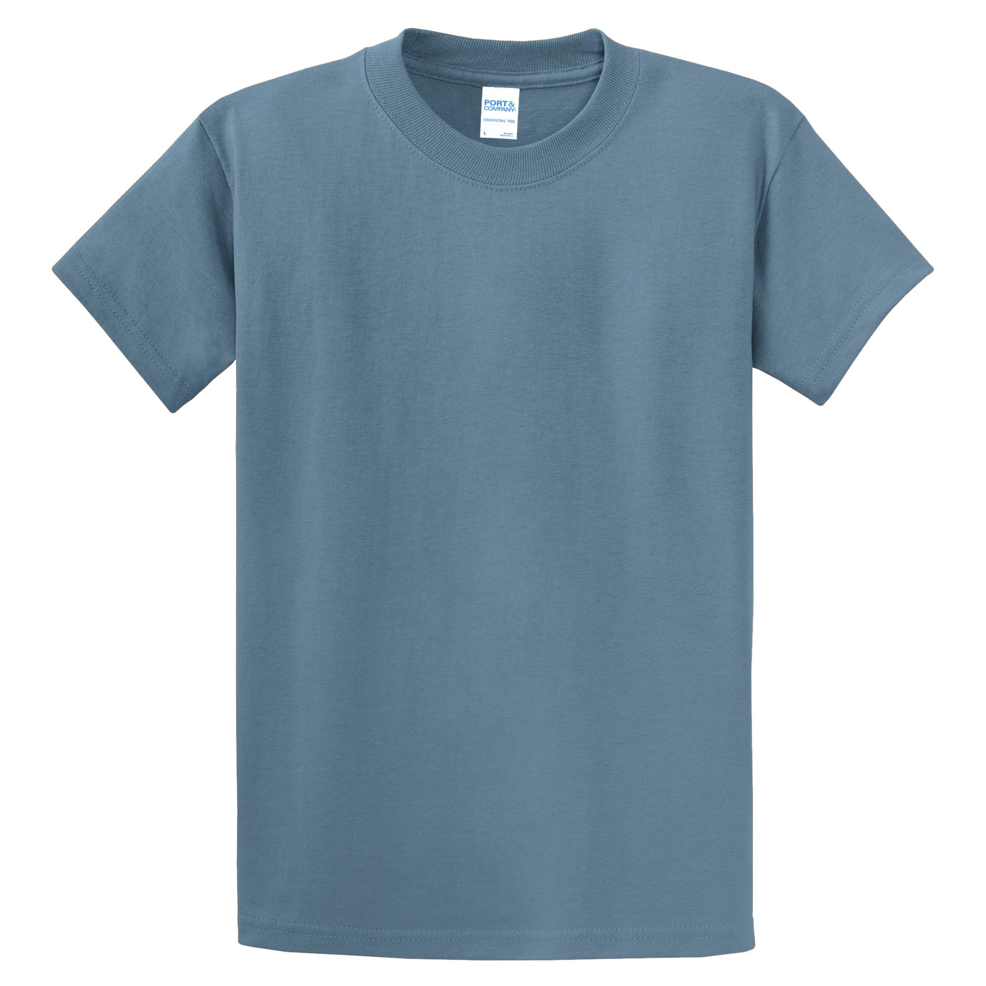 Port & Company PC61T Tall Essential T-Shirt - Stonewashed Blue | Full ...