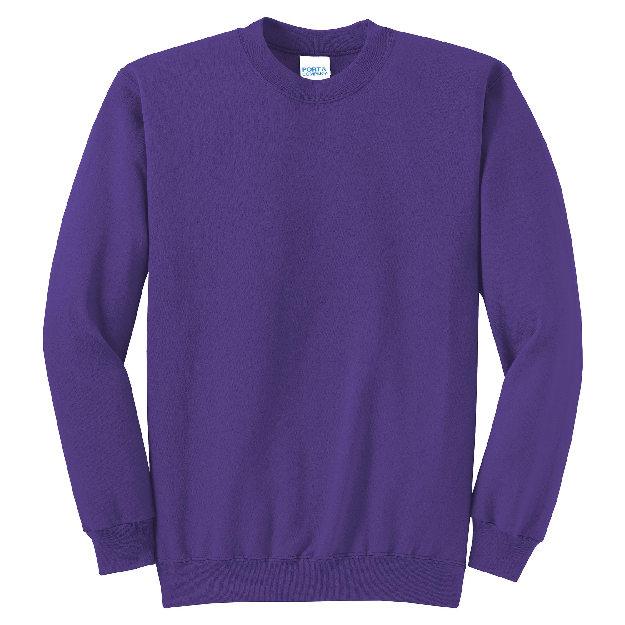 Port & Company PC78 Core Fleece Crewneck Sweatshirt - Purple | Full Source