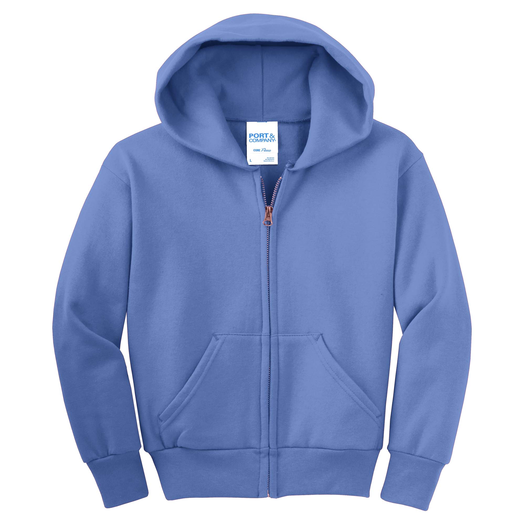 Port Company PC90YZH Youth Core Fleece Full-Zip Hooded