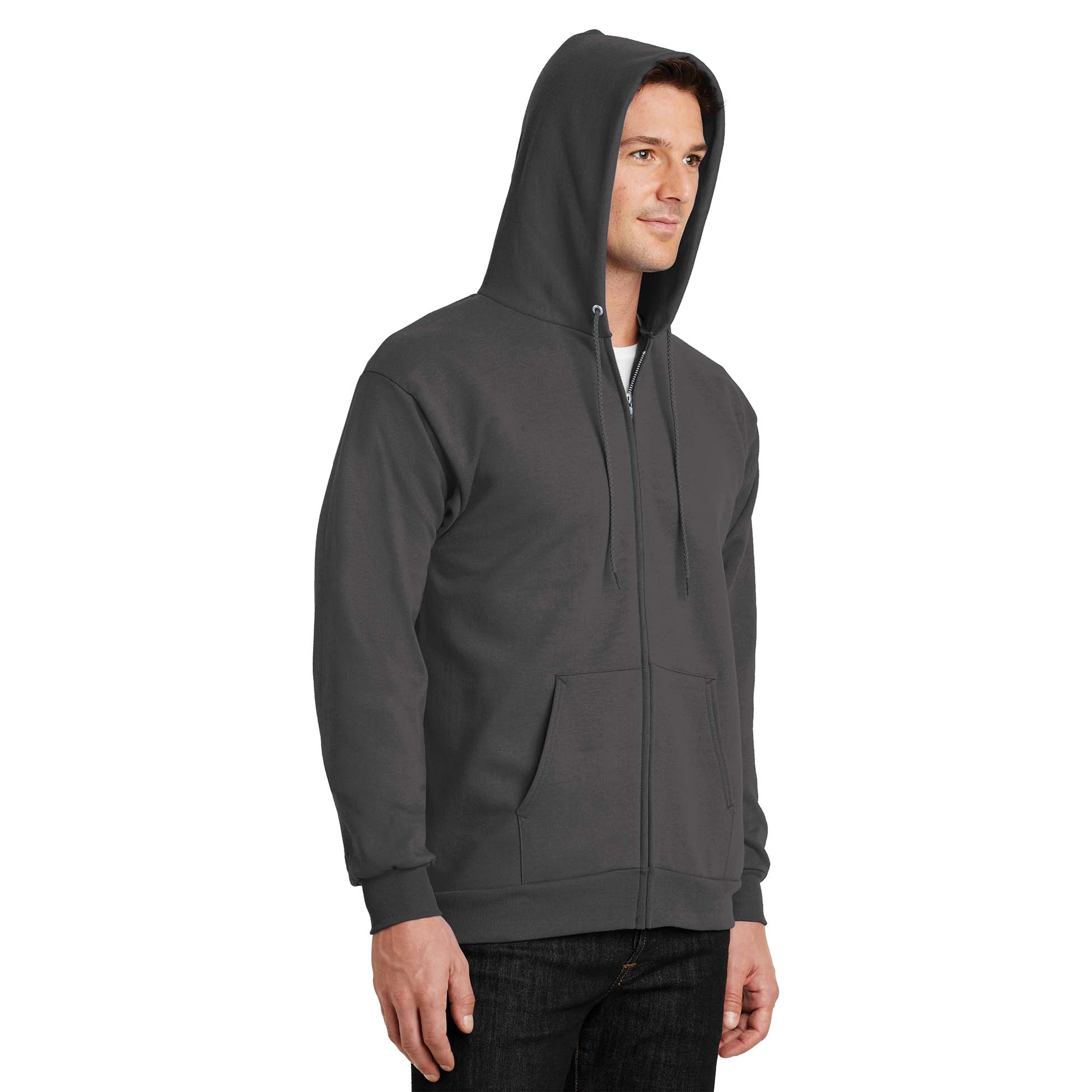 Port & Company PC90ZHT Tall Essential Fleece Full-Zip Hooded Sweatshirt ...