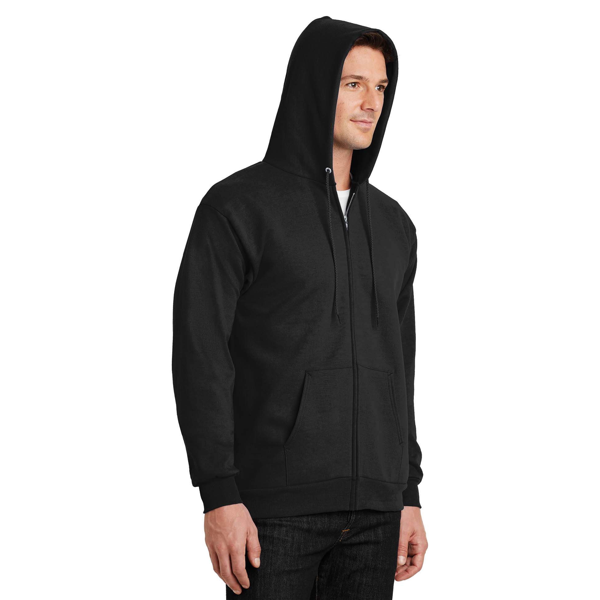 Port & Company PC90ZHT Tall Essential Fleece Full-Zip Hooded Sweatshirt ...