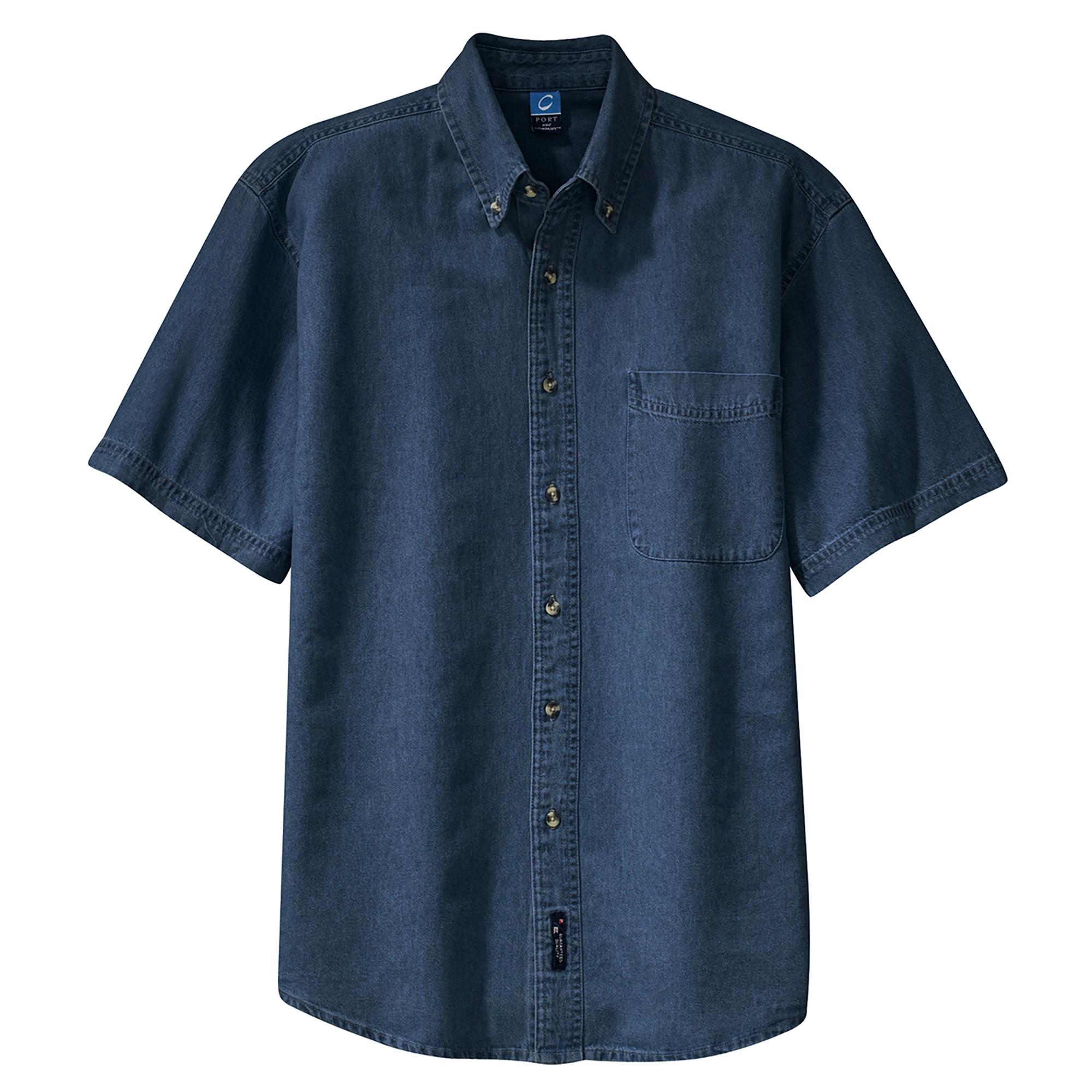 Port & Company SP11 Short Sleeve Value Denim Shirt - Ink Blue | Full Source
