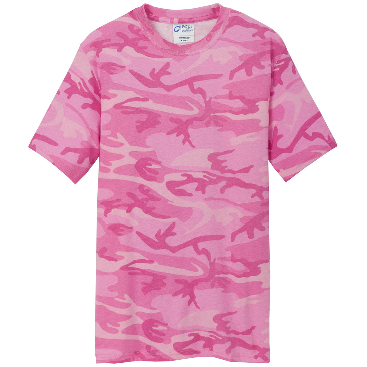 Port & Company PC54C Core Cotton Camo Tee Pink Camo Full Source