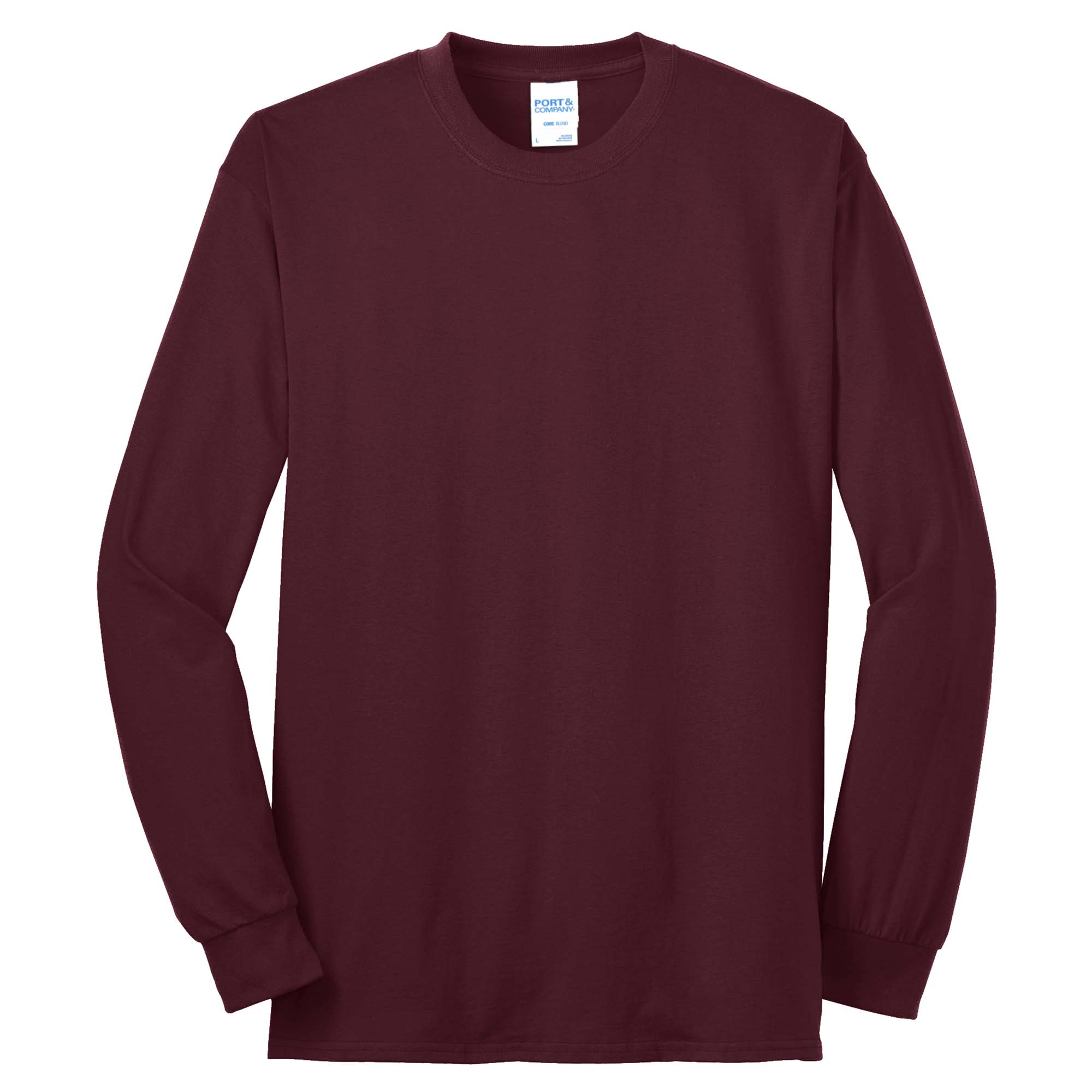 Port & Company PC55LS Long Sleeve Core Blend Tee - Athletic Maroon ...