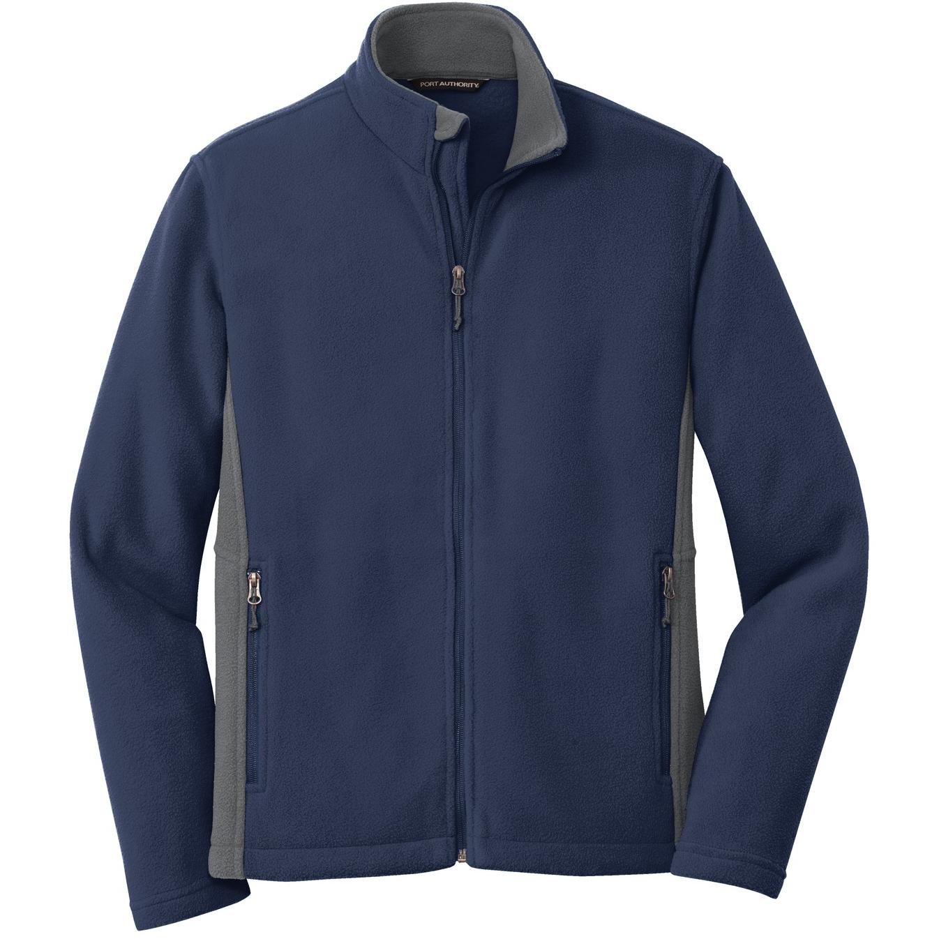 Port Authority F216 Colorblock Value Fleece Jacket - True Navy ...