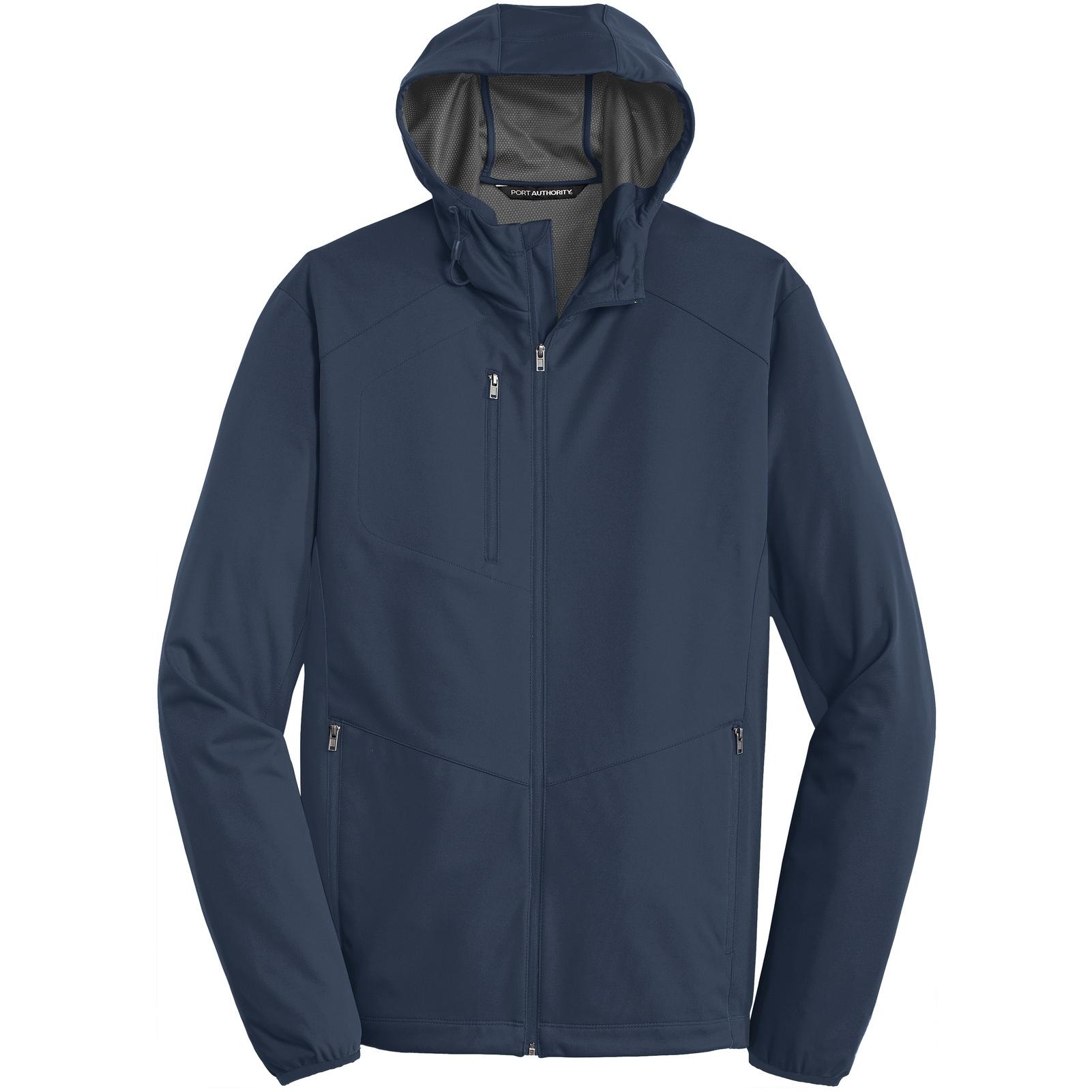 Port Authority J719 Active Hooded Soft Shell Jacket - Dress Blue Navy ...