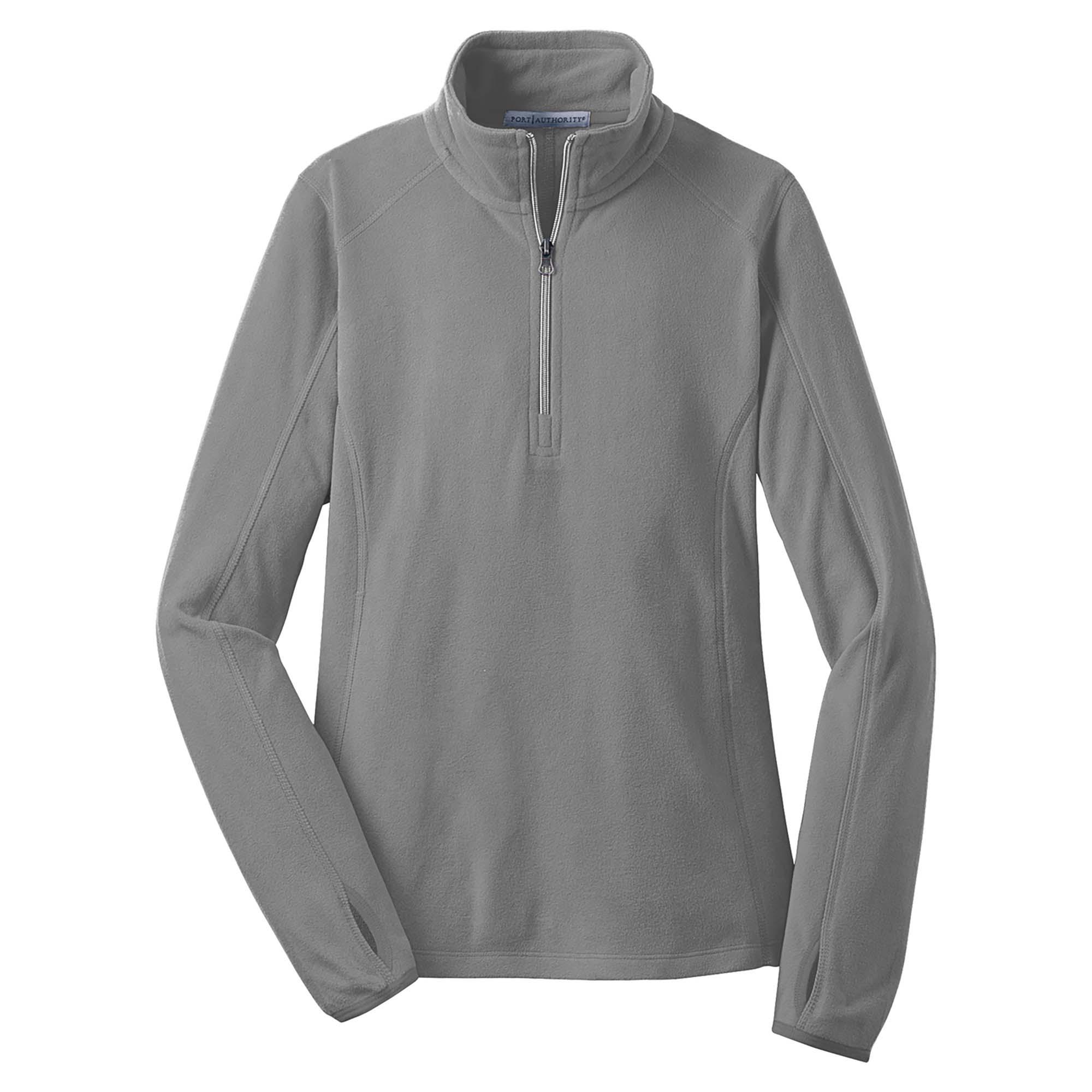 Port Authority L224 Ladies Microfleece 1/2-Zip Pullover - Pearl Grey | FullSource.com