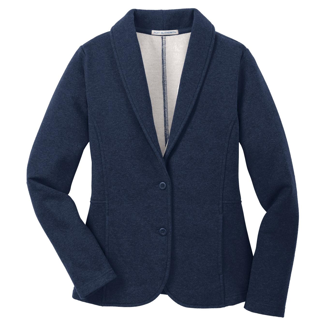 Port Authority Ladies Slub Fleece Full-Zip Jacket L293 - Contoured Fit, Cotton/Poly Blend - View #7