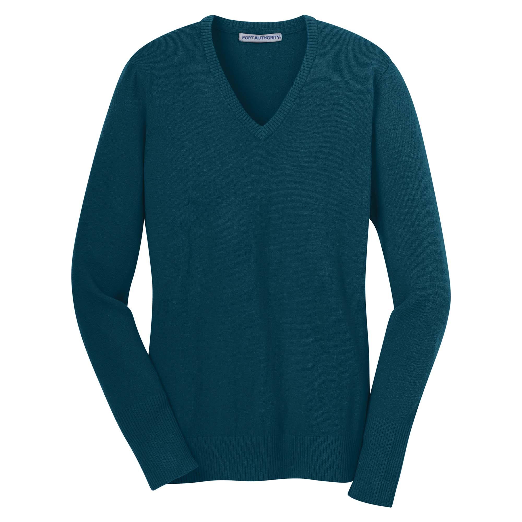 Port Authority LSW285 Ladies V-Neck Sweater - Moroccan Blue | Full Source