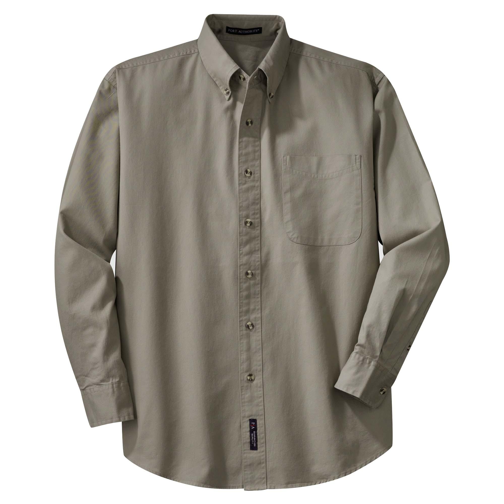 Port Authority S600T Long Sleeve Twill Shirt - Khaki | Full Source