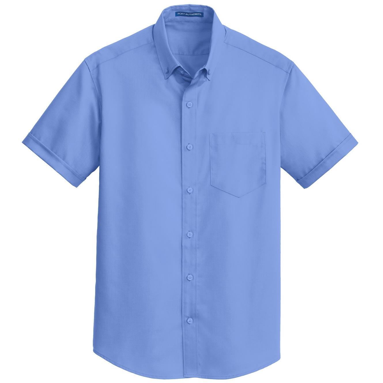 Port Authority S664 Short Sleeve SuperPro Twill Shirt - Ultramarine ...
