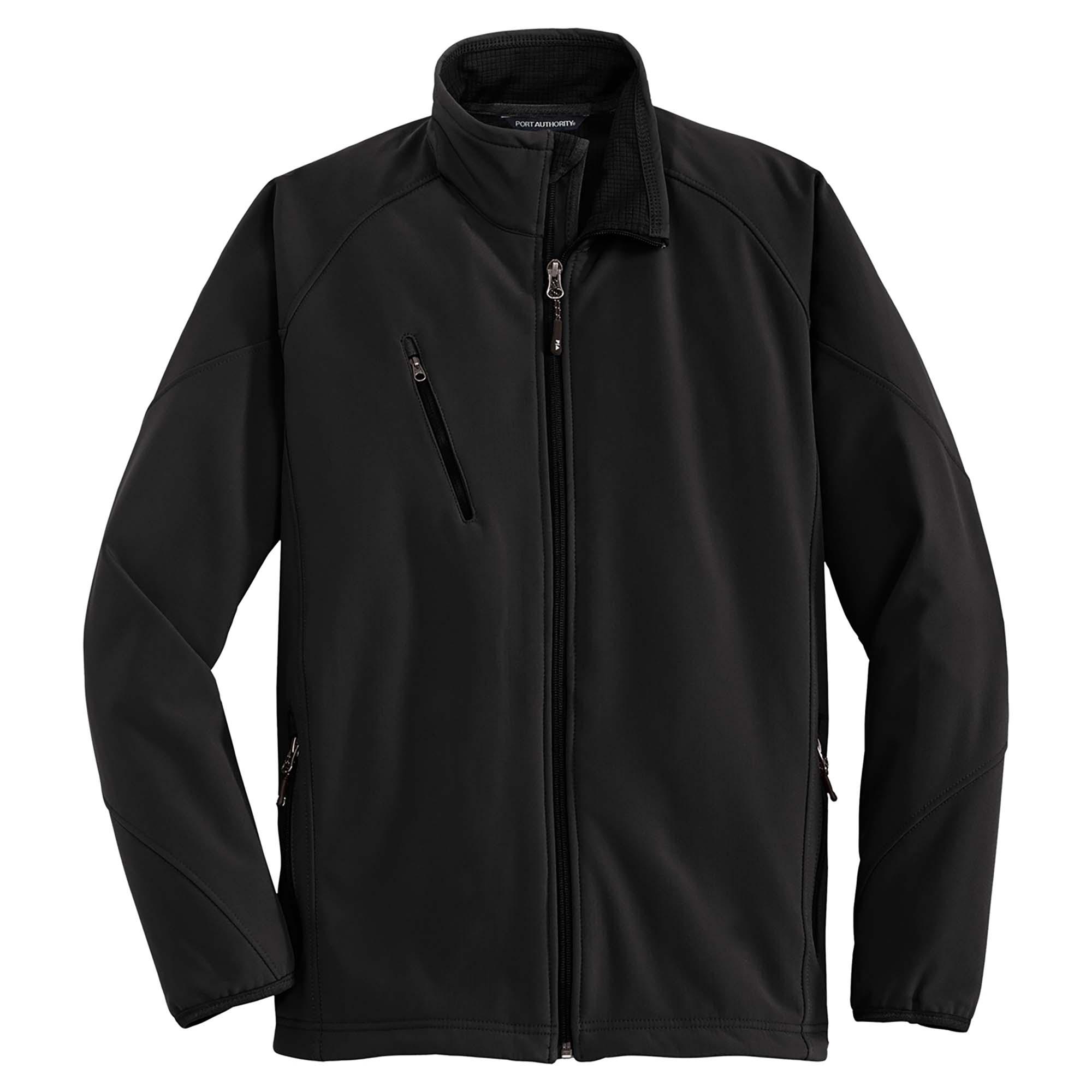 Port Authority TLJ705 Tall Textured Soft Shell Jacket - Black | Full Source