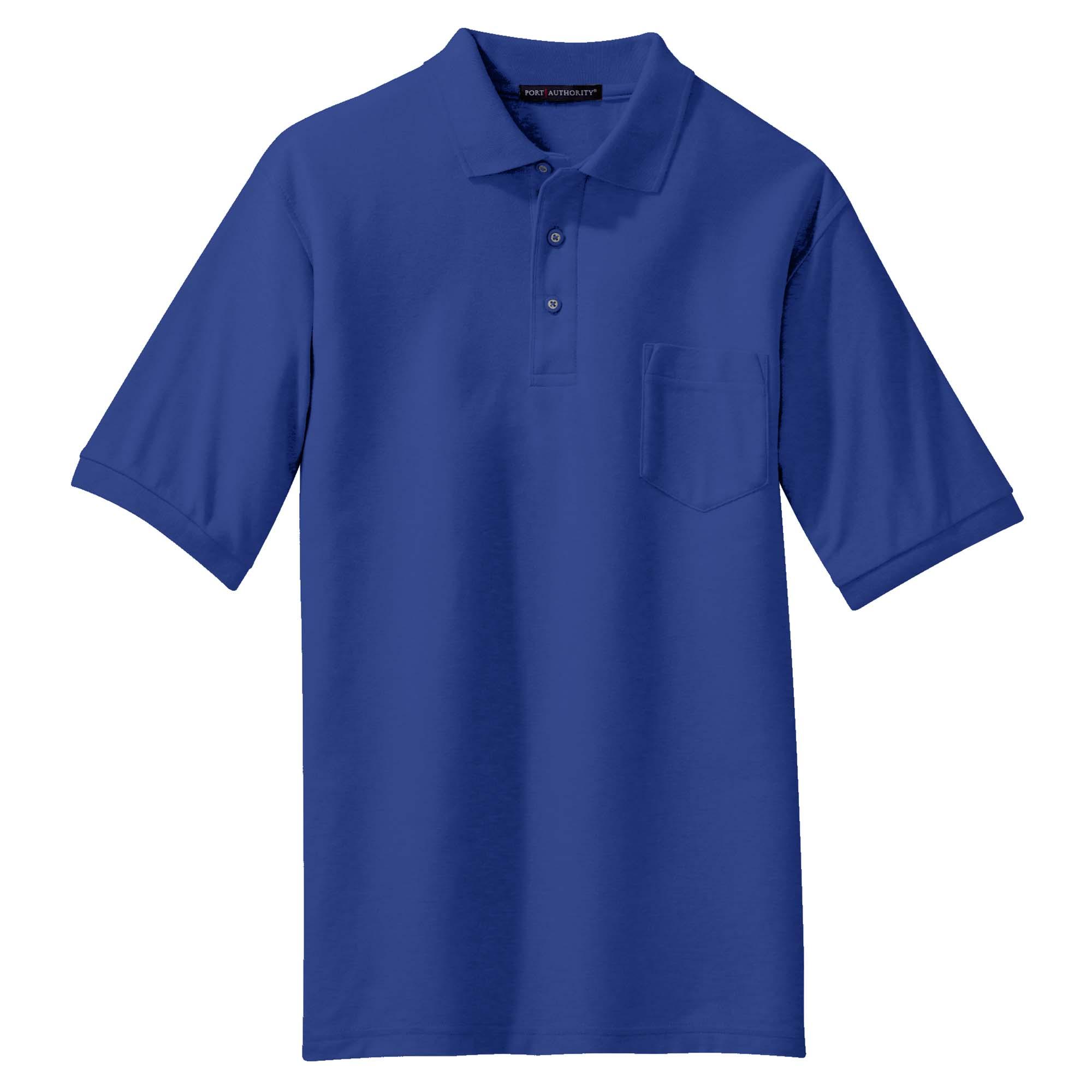 Port Authority TLK500P Tall Silk Touch Polo with Pocket - Royal | Full ...