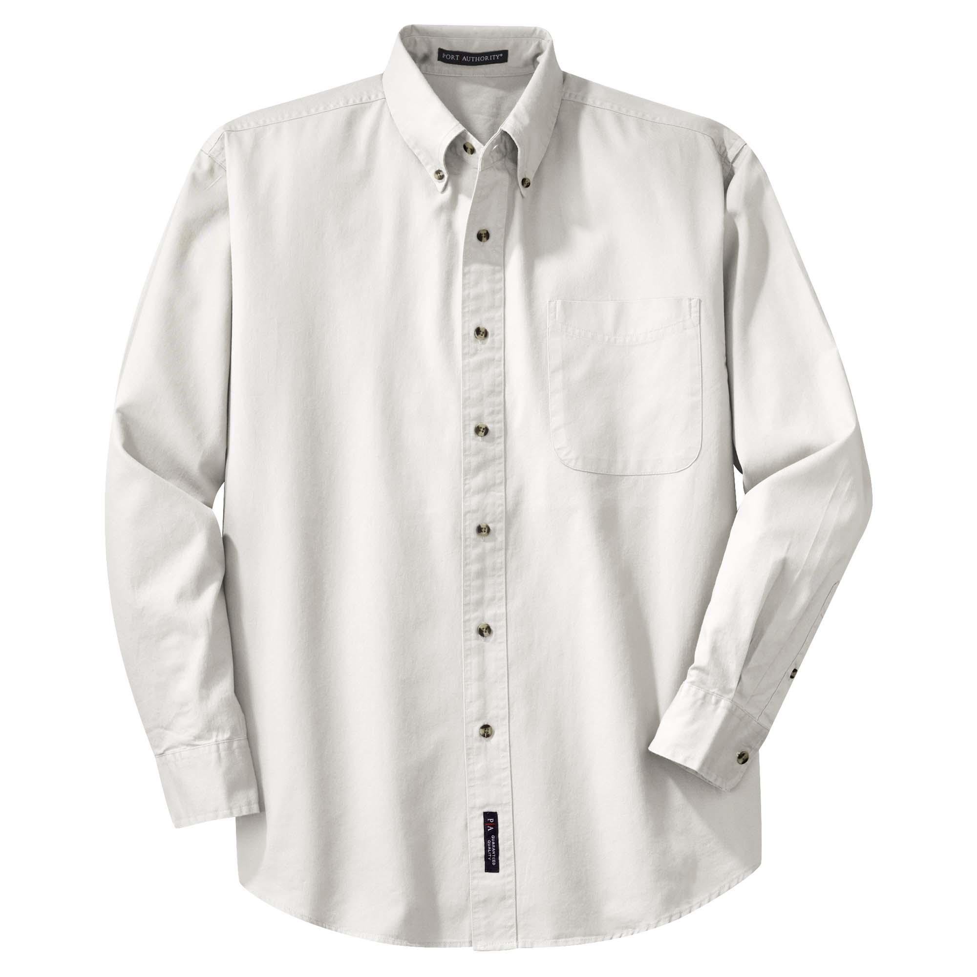 Port Authority TLS600T Tall Long Sleeve Twill Shirt - White | Full Source