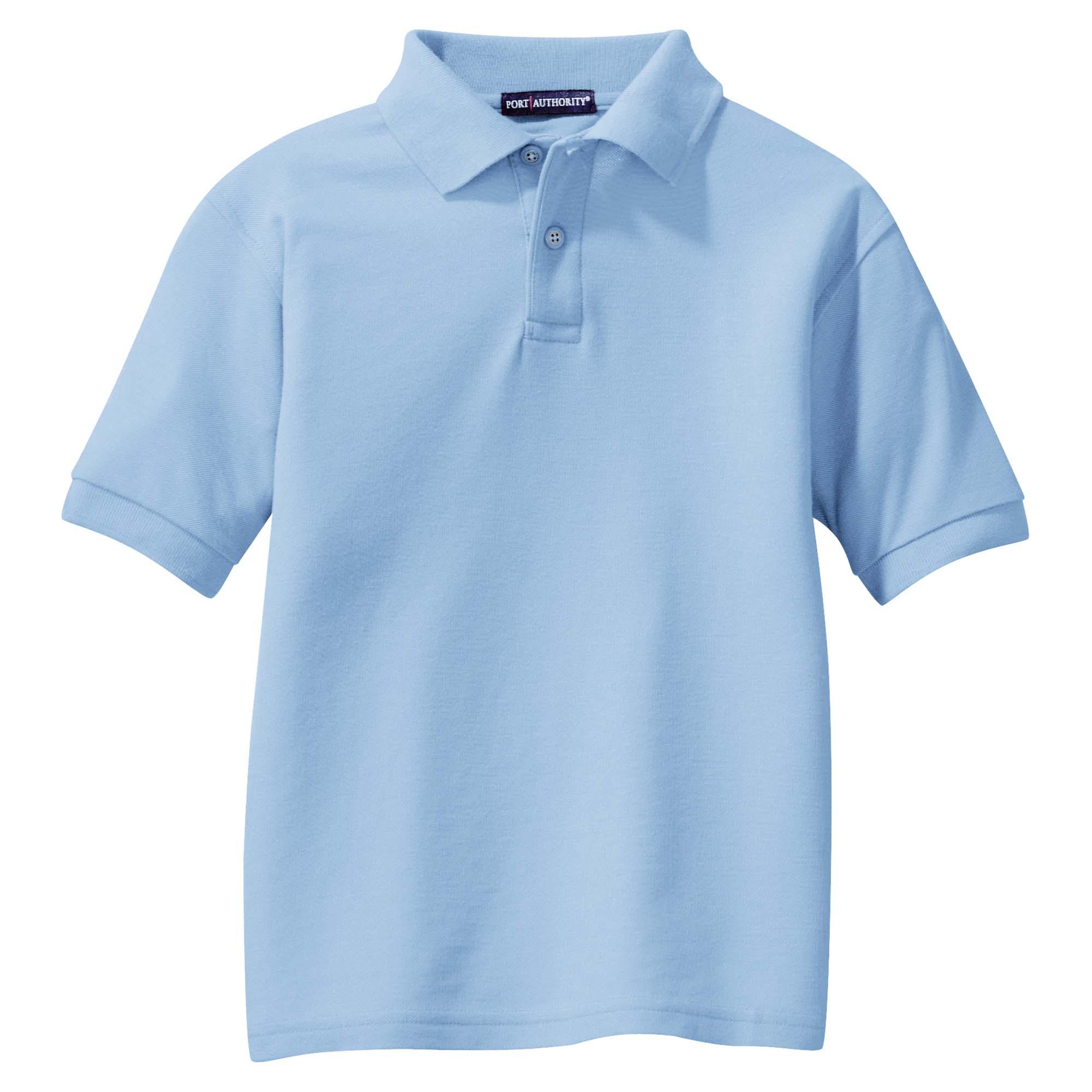 Port Authority Y500 Youth Silk Touch Polo - Light Blue | Full Source