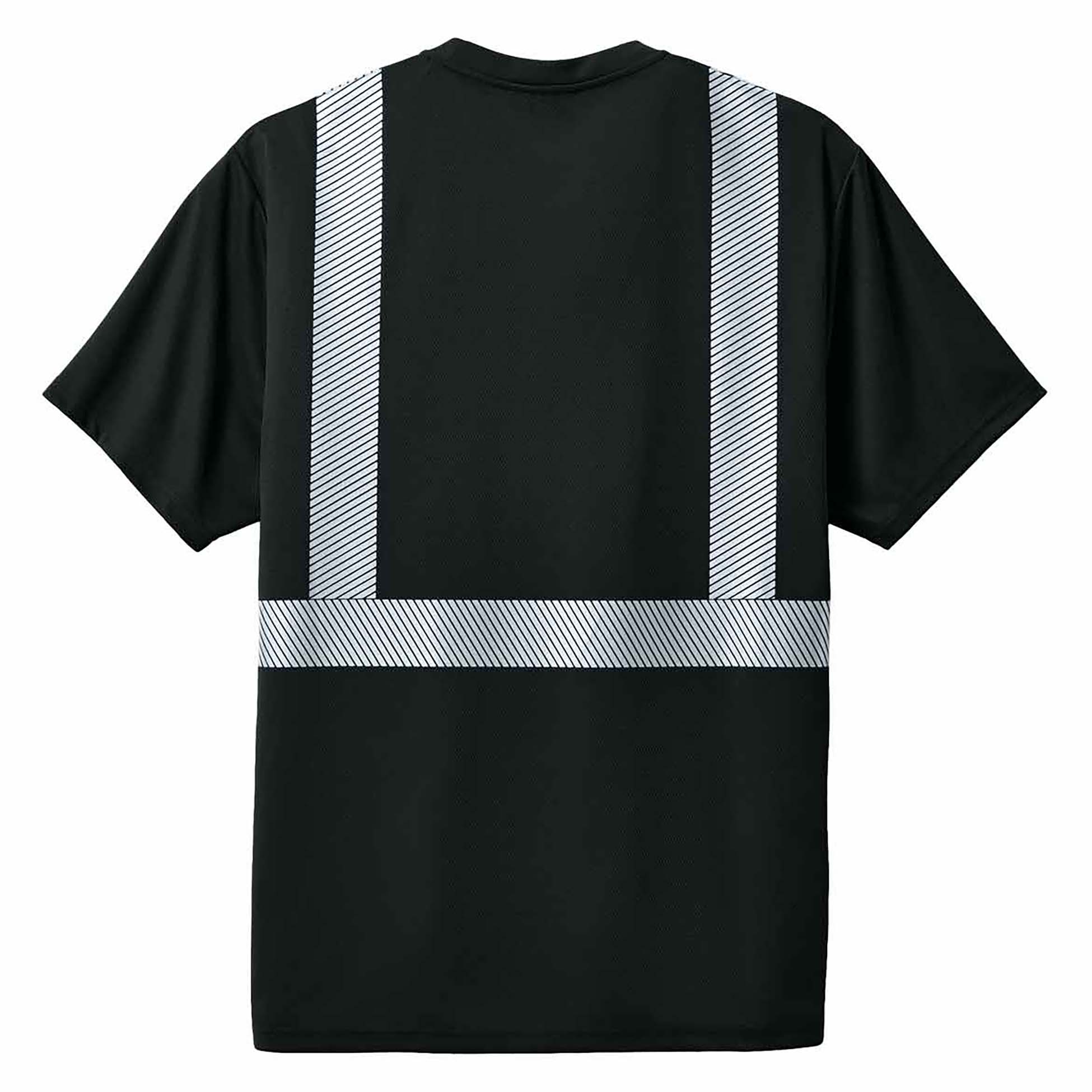 CornerStone CS206 Enhanced Visibility Segmented Tape Tee - Black