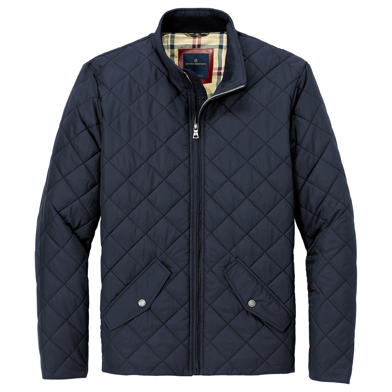 BROOKS BROTHERS: 美品ネイビー グレー 　スタジャン Brooks Brothers BB18600 Quilted Jacket - Night Navy | Full Source
