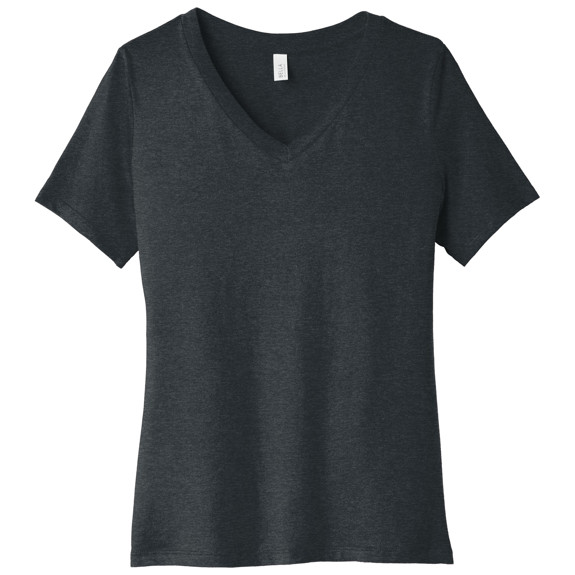 Bella + Canvas BC6405CVC Women's Relaxed Heather CVC V-Neck Tee - Dark ...
