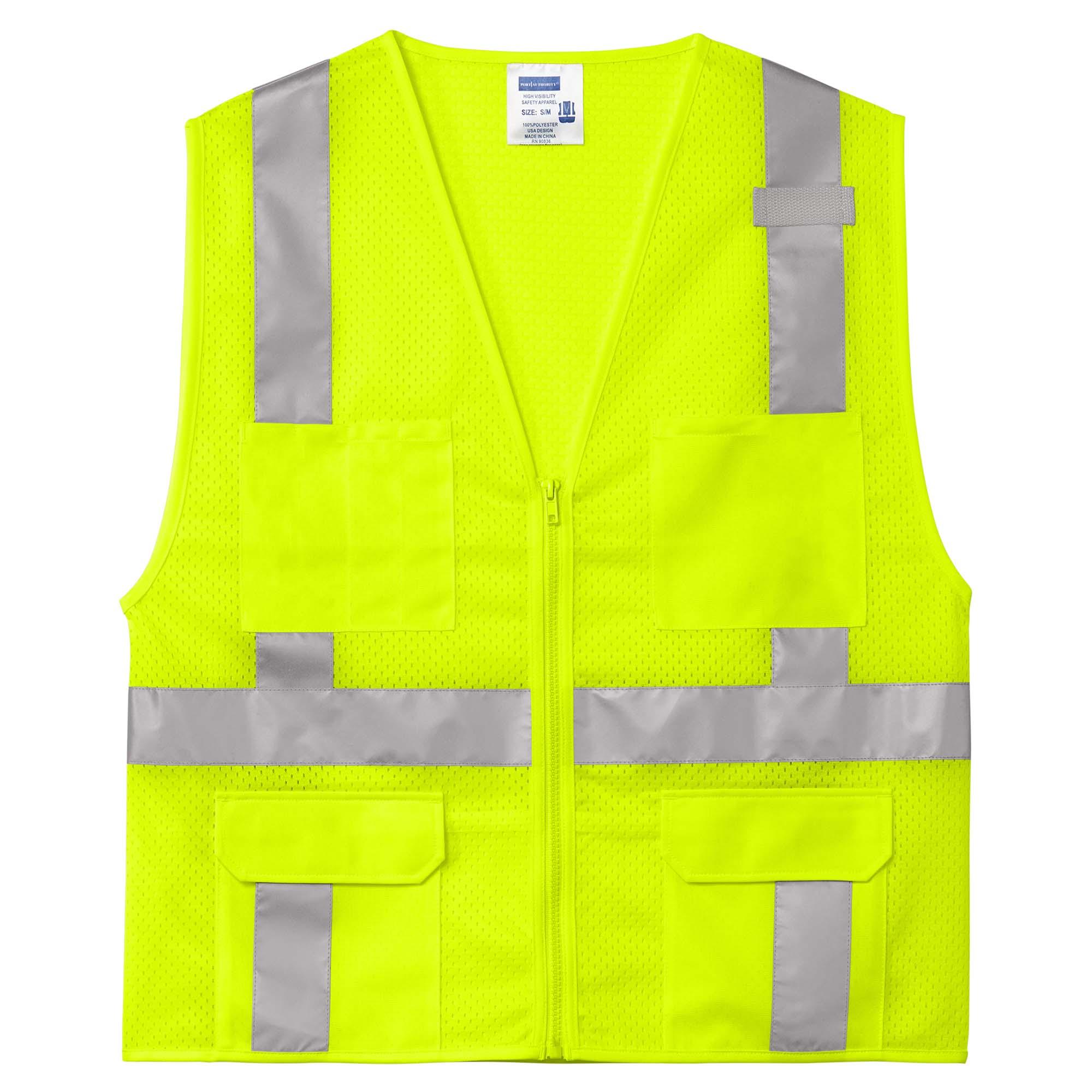 CornerStone CSV104 ANSI 107 Class 2 Mesh Six-Pocket Zippered Vest