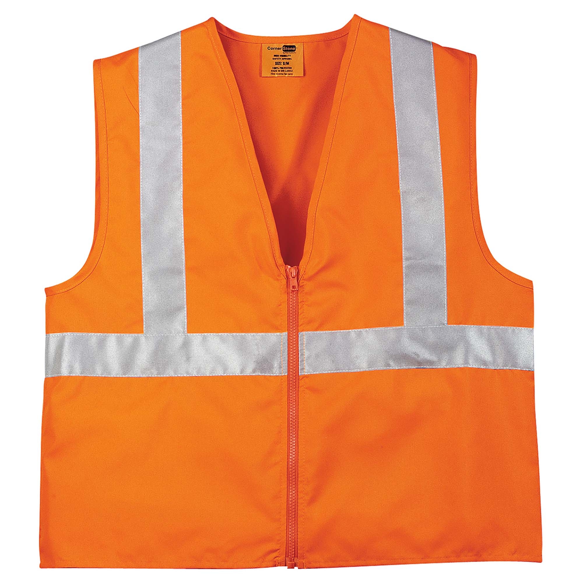 CornerStone CSV400 Type R Class Solid Safety Vest Orange Full Source
