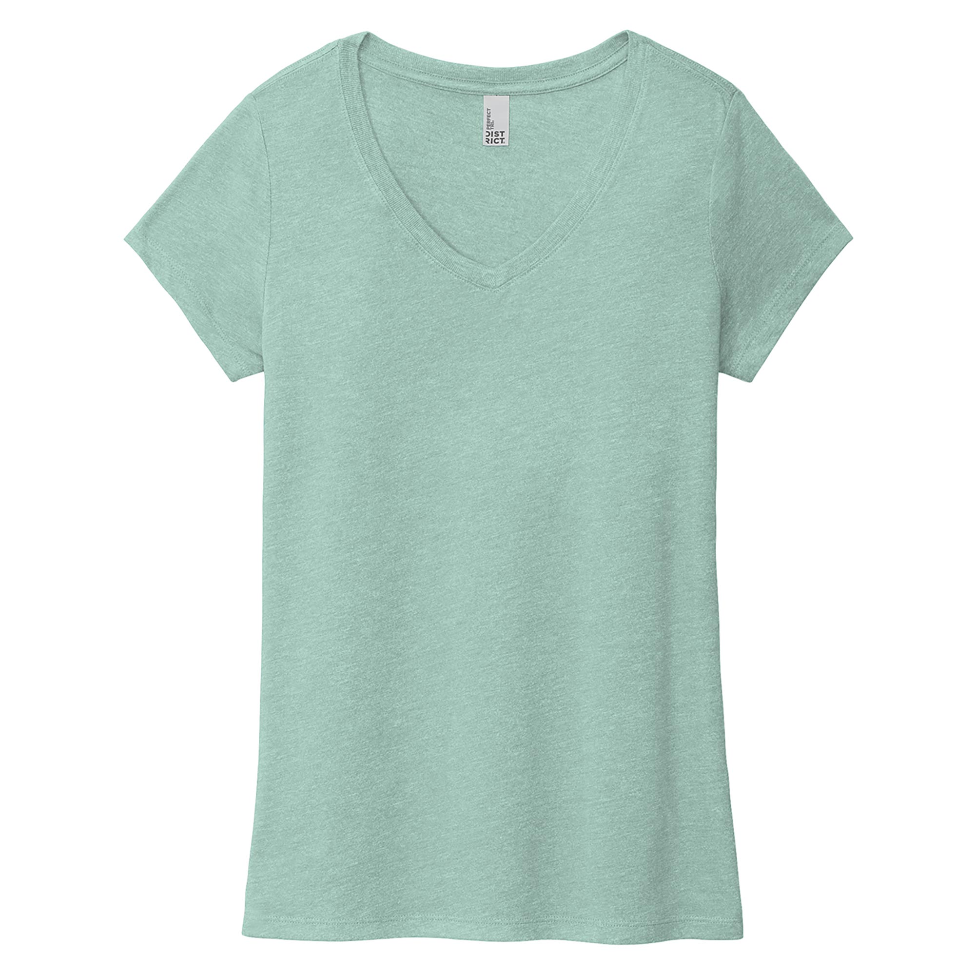 District DM1350L Women's Perfect Tri V-Neck Tee - Heathered Dusty Sage ...
