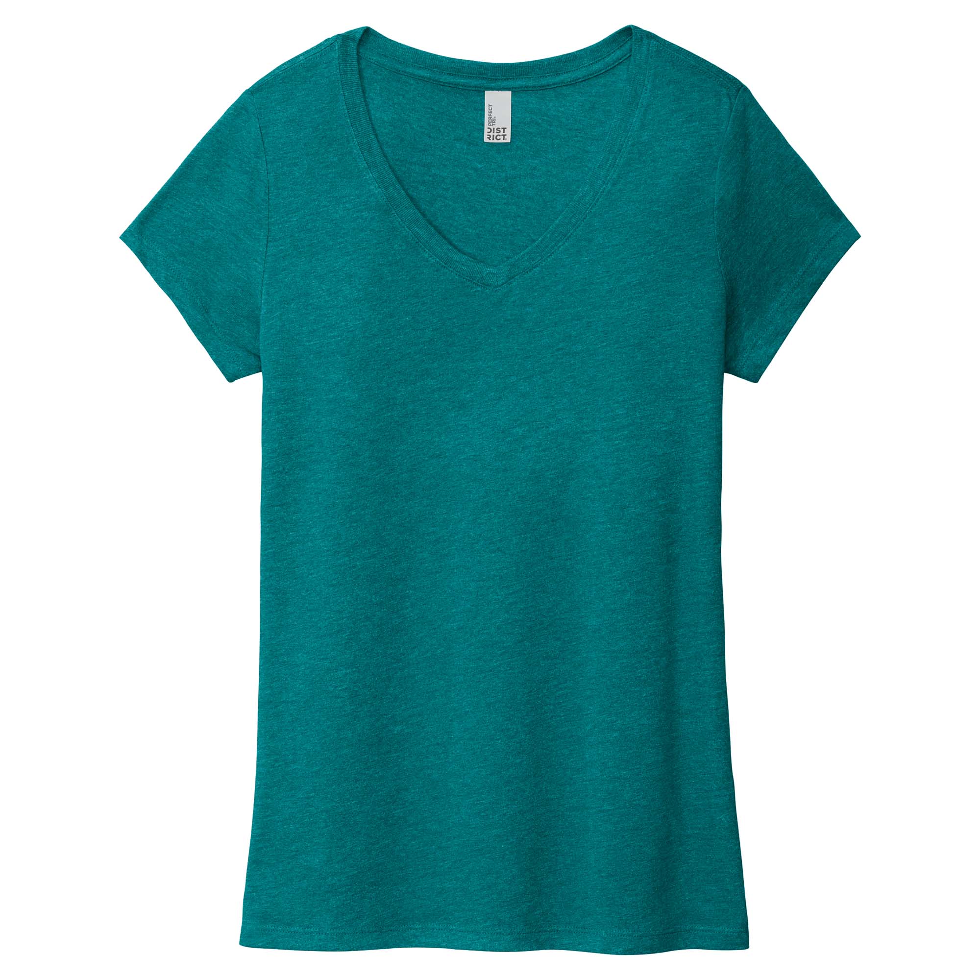 District DM1350L Women's Perfect Tri V-Neck Tee - Heathered Teal | Full ...