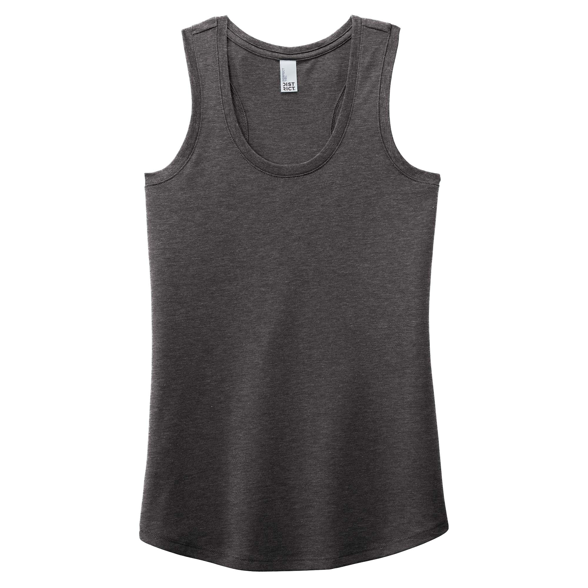 District DM138L Women's Perfect Tri Racerback Tank - Heathered Charcoal ...