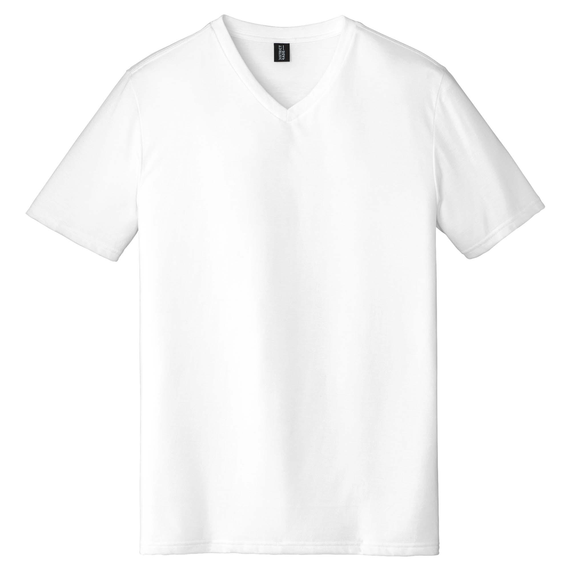District DT1350 Perfect Tri V-Neck Tee - White | Full Source