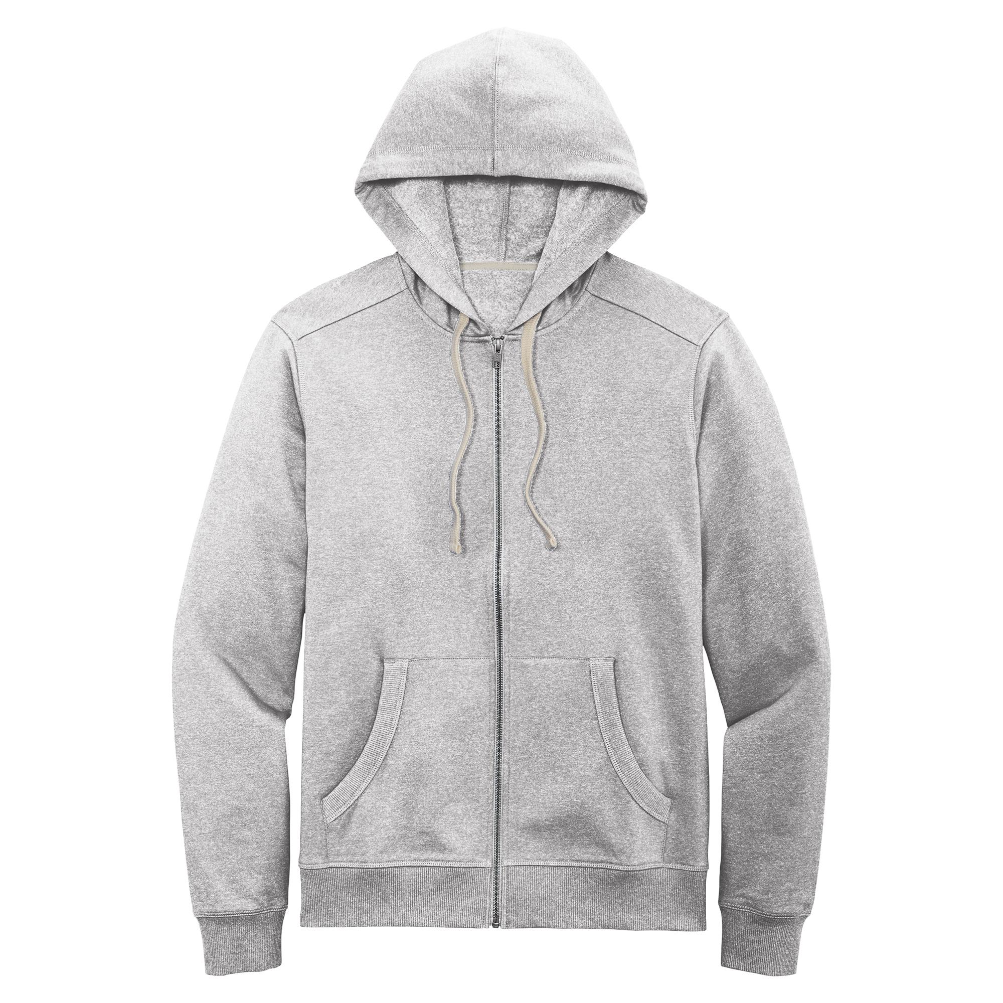 District DT8102 Re-Fleece Full-Zip Hoodie - Light Heather Grey