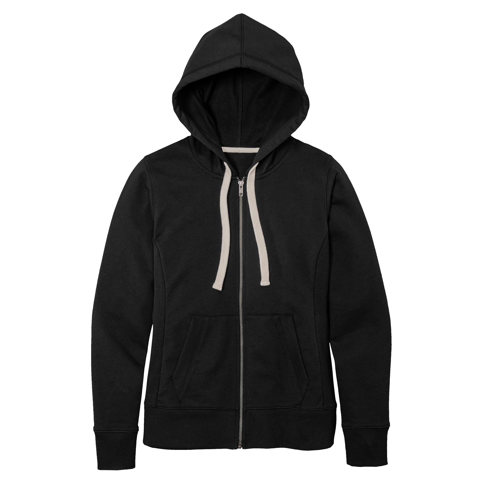 District DT8103 Women's Re-Fleece Full-Zip Hoodie - Black | Full