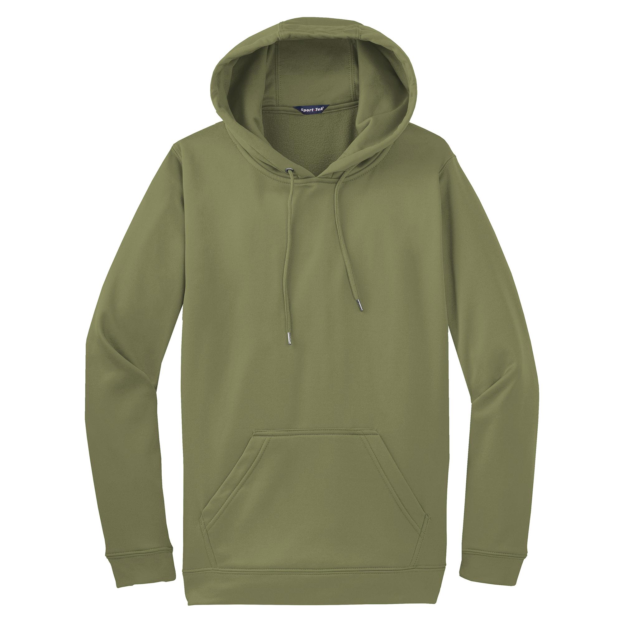 Sport Tek F244 Sport Wick Fleece Hooded Pullover Sweatshirt Olive Drab Green