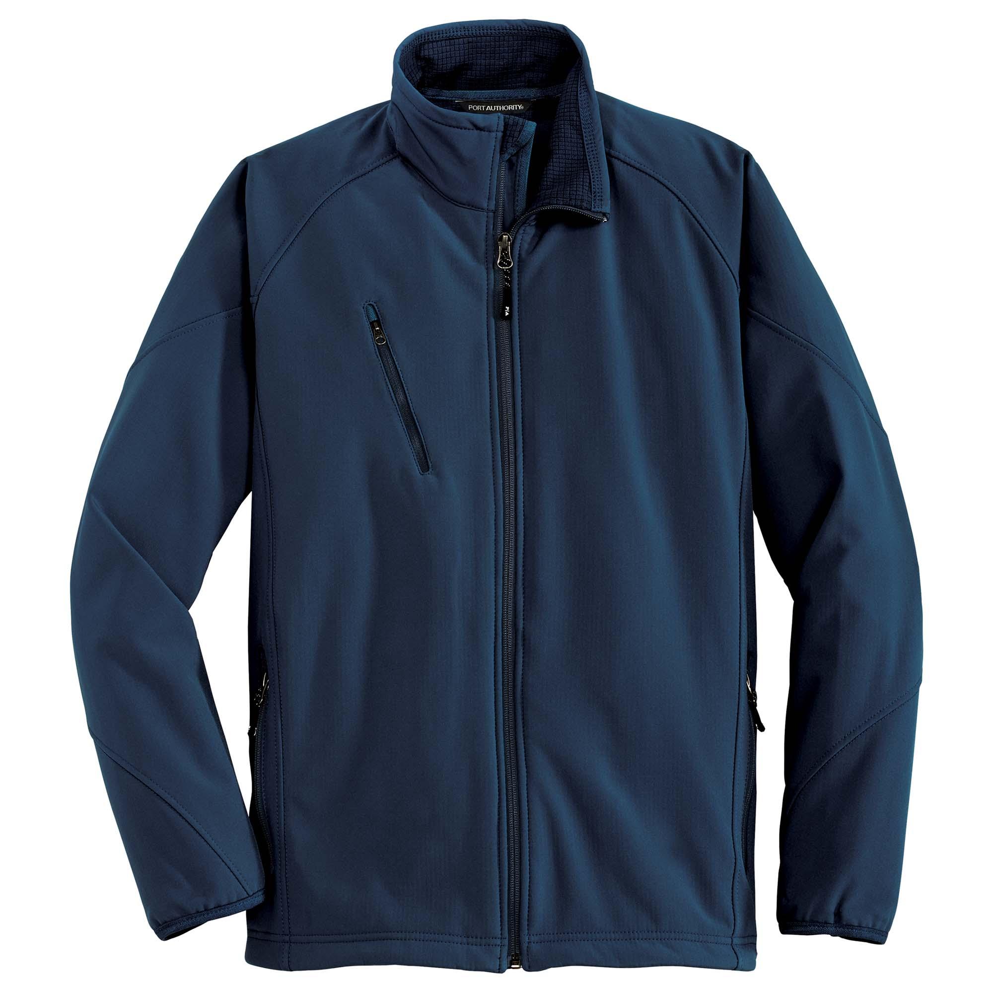 Port Authority J705 Textured Soft Shell Jacket - Insignia Blue | Full ...