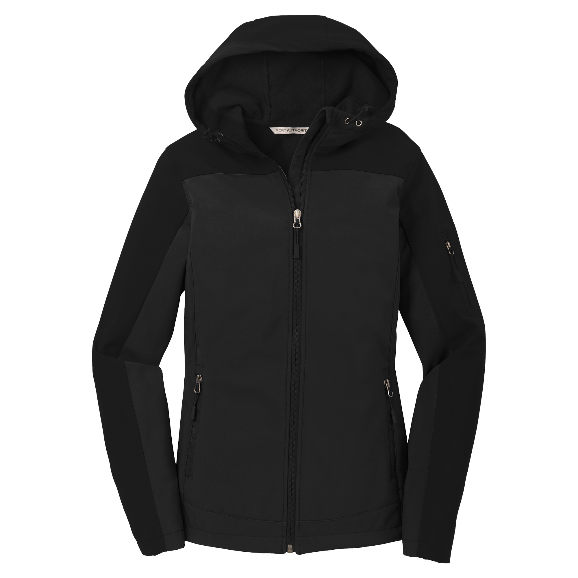 Port Authority L335 Ladies Hooded Core Soft Shell Jacket - Black | Full ...