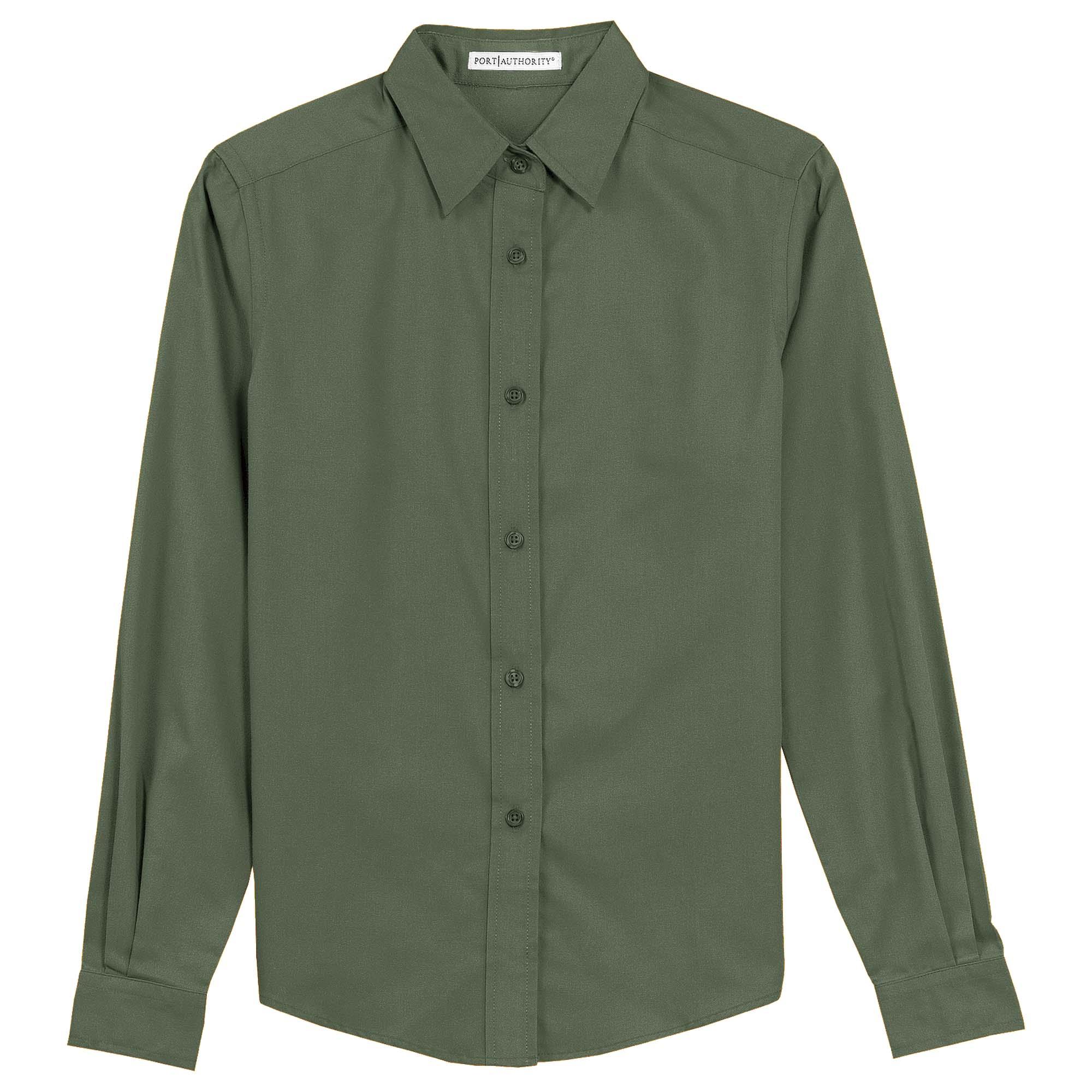 Port Authority L608 Ladies Long Sleeve Easy Care Shirt Clover Green M