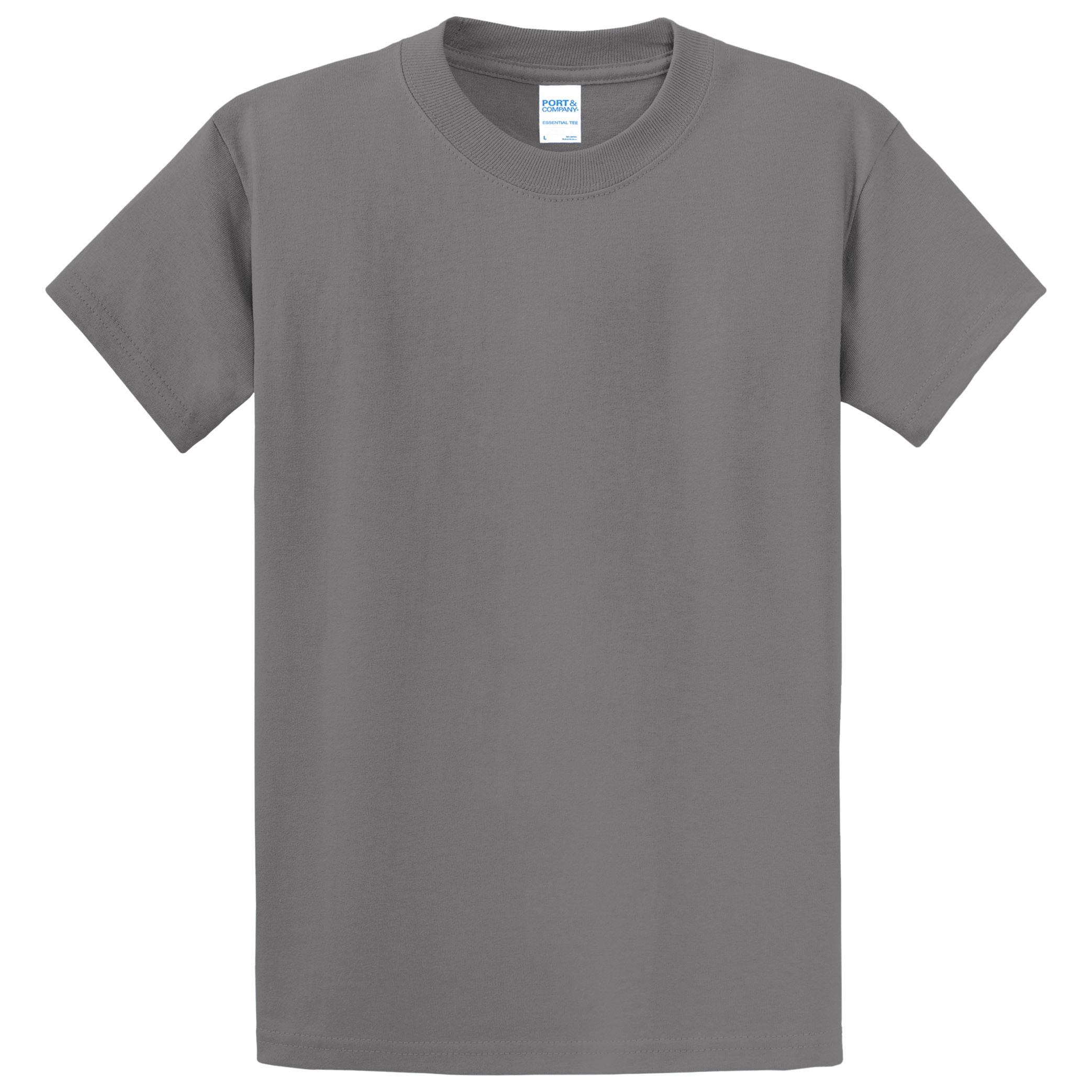 Port & Company Men's Essential T-Shirt – 5XL Medium Grey, 100% Cotton Tee