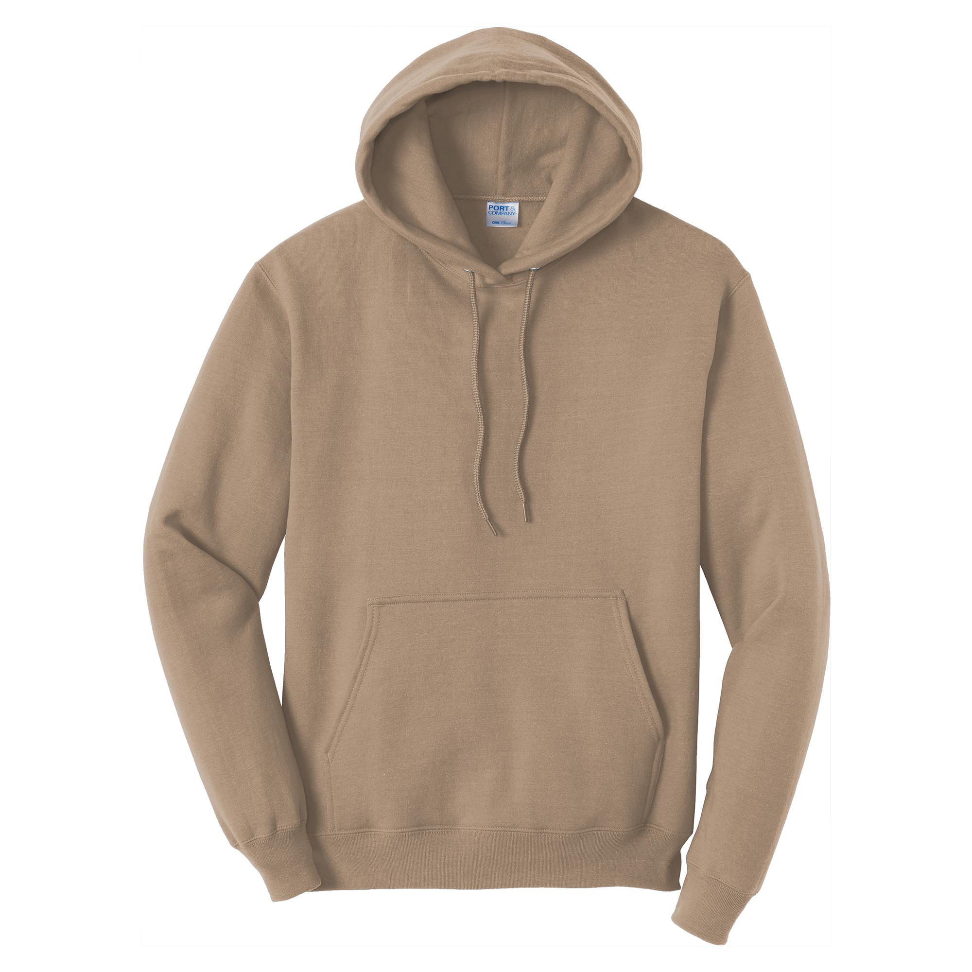 Port & Company PC78H Core Fleece Pullover Hooded Sweatshirt - Sand ...