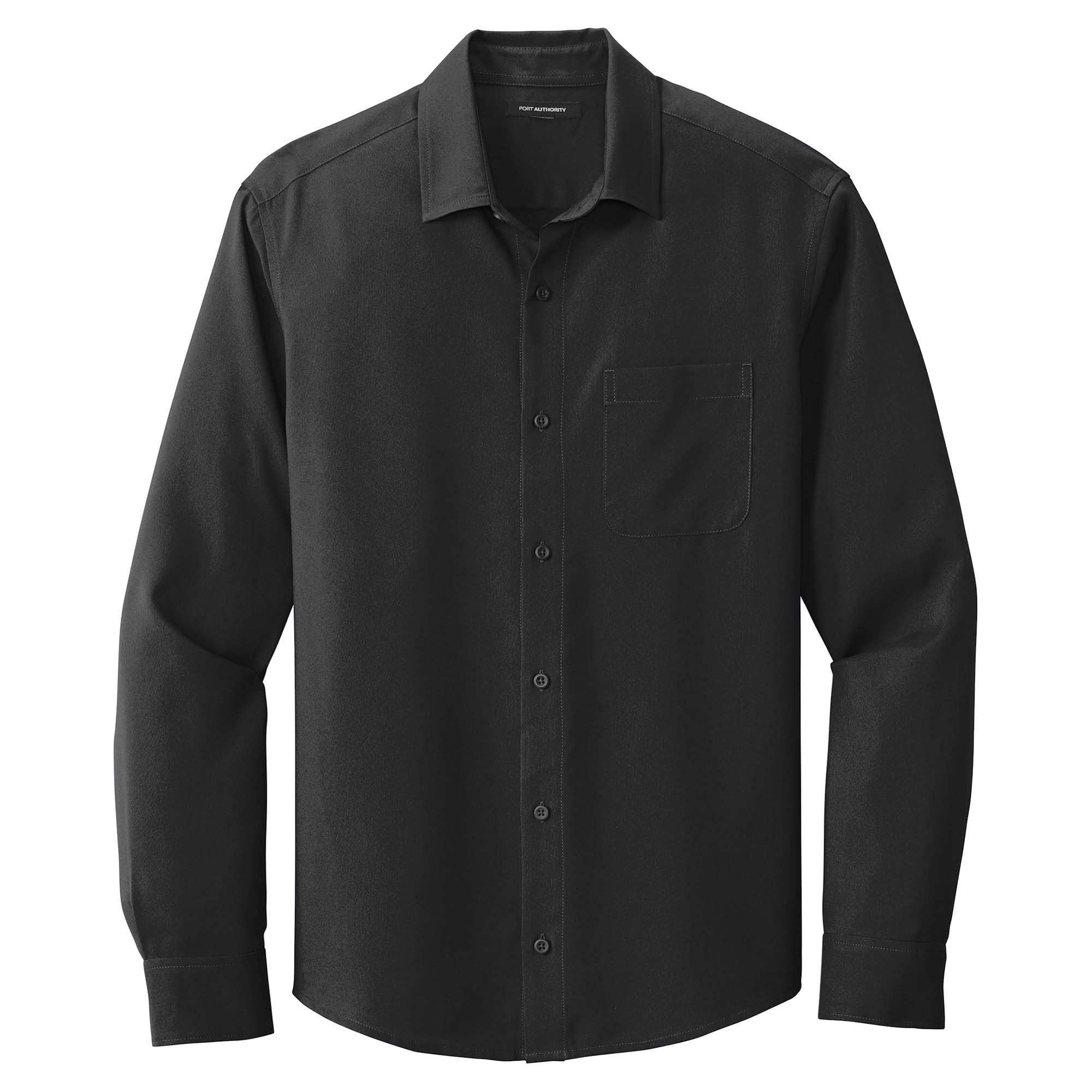 Port Authority W401 Long Sleeve Performance Staff Shirt - Black