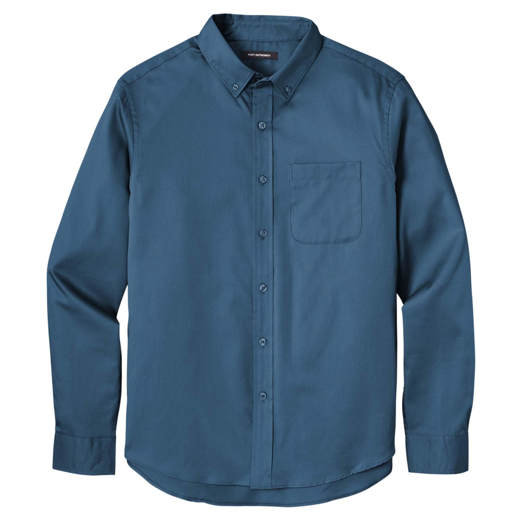 Port Authority W808 Long Sleeve SuperPro React Twill Shirt - Regatta ...