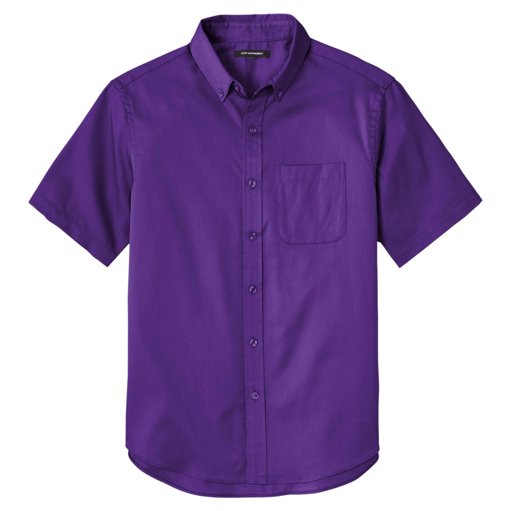 Port Authority W809 Short Sleeve SuperPro React Twill Shirt - Purple ...