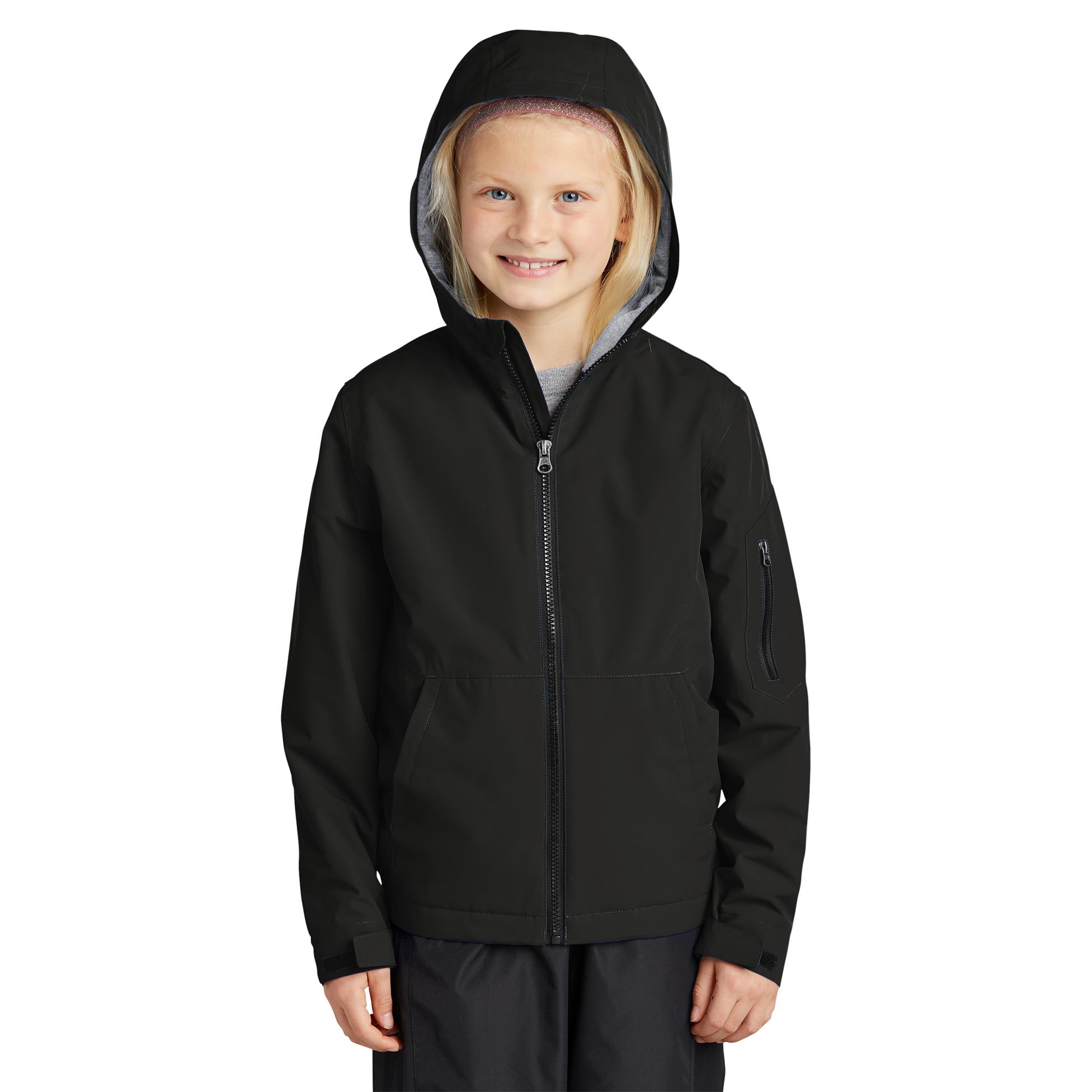 Sport-Tek YST56 Youth Waterproof Insulated Jacket - Black | Full